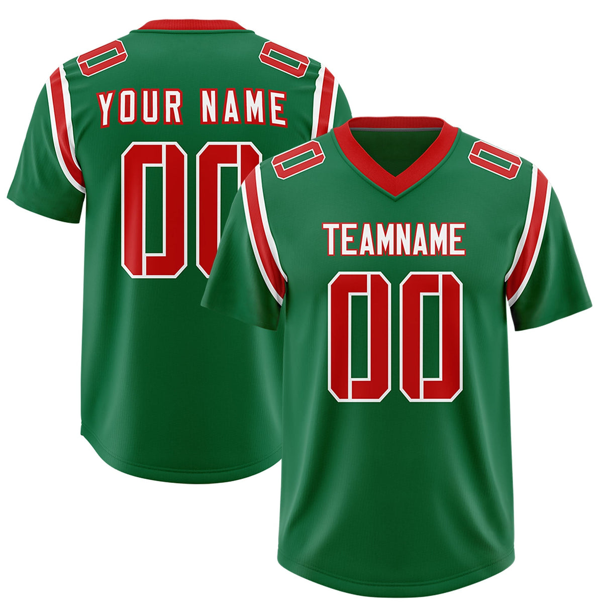 Custom Kelly Green Personalized Shoulder Cut Two-Tone Authentic American Football Jersey