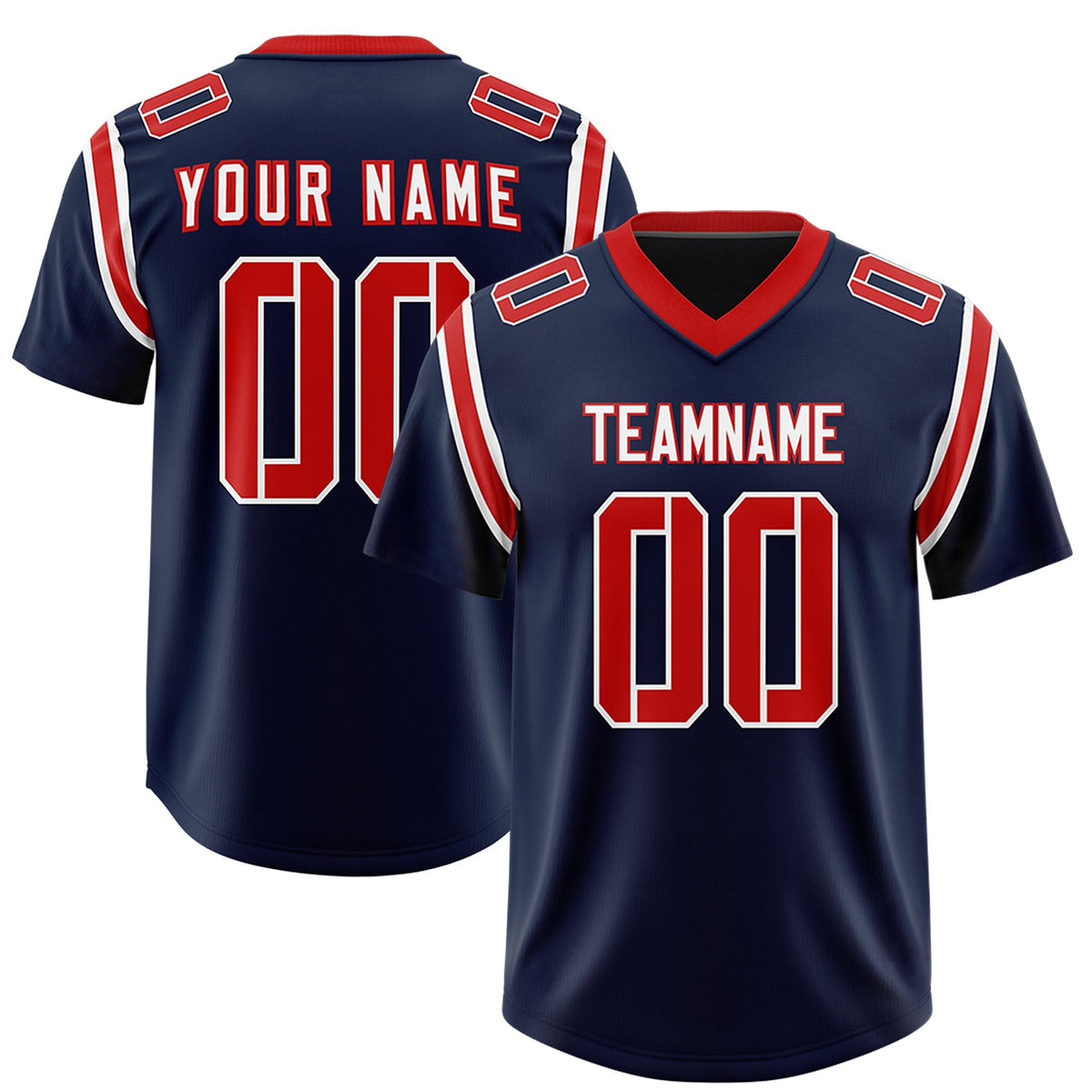 Custom Navy Personalized Shoulder Cut Two-Tone Authentic American Football Jersey