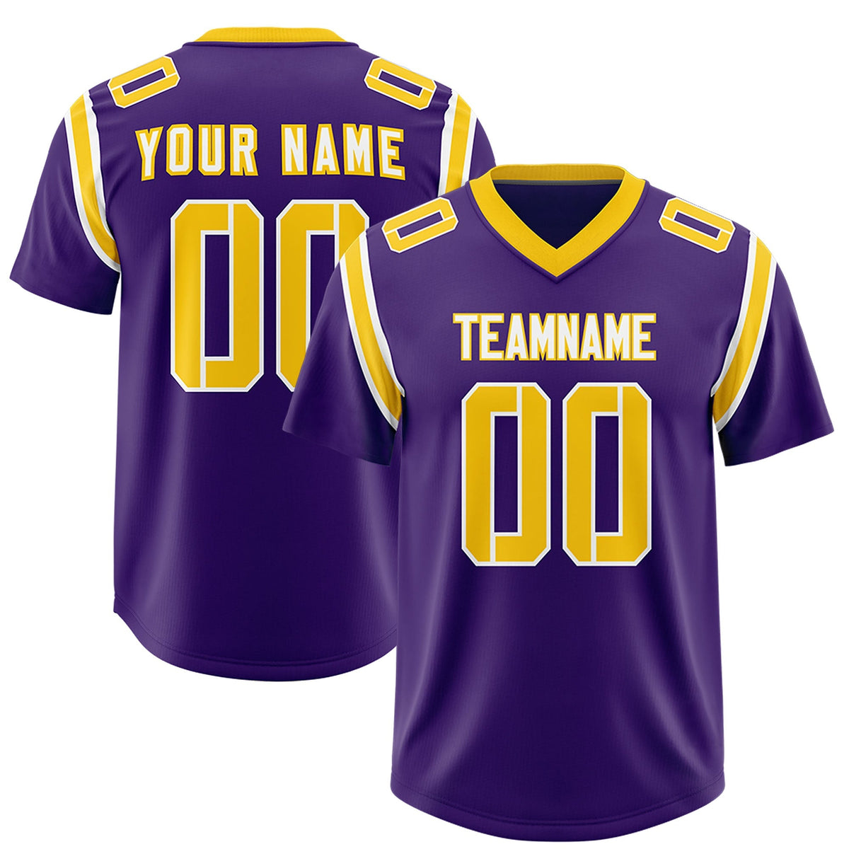 Custom Purple Personalized Shoulder Cut Two-Tone Authentic American Football Jersey