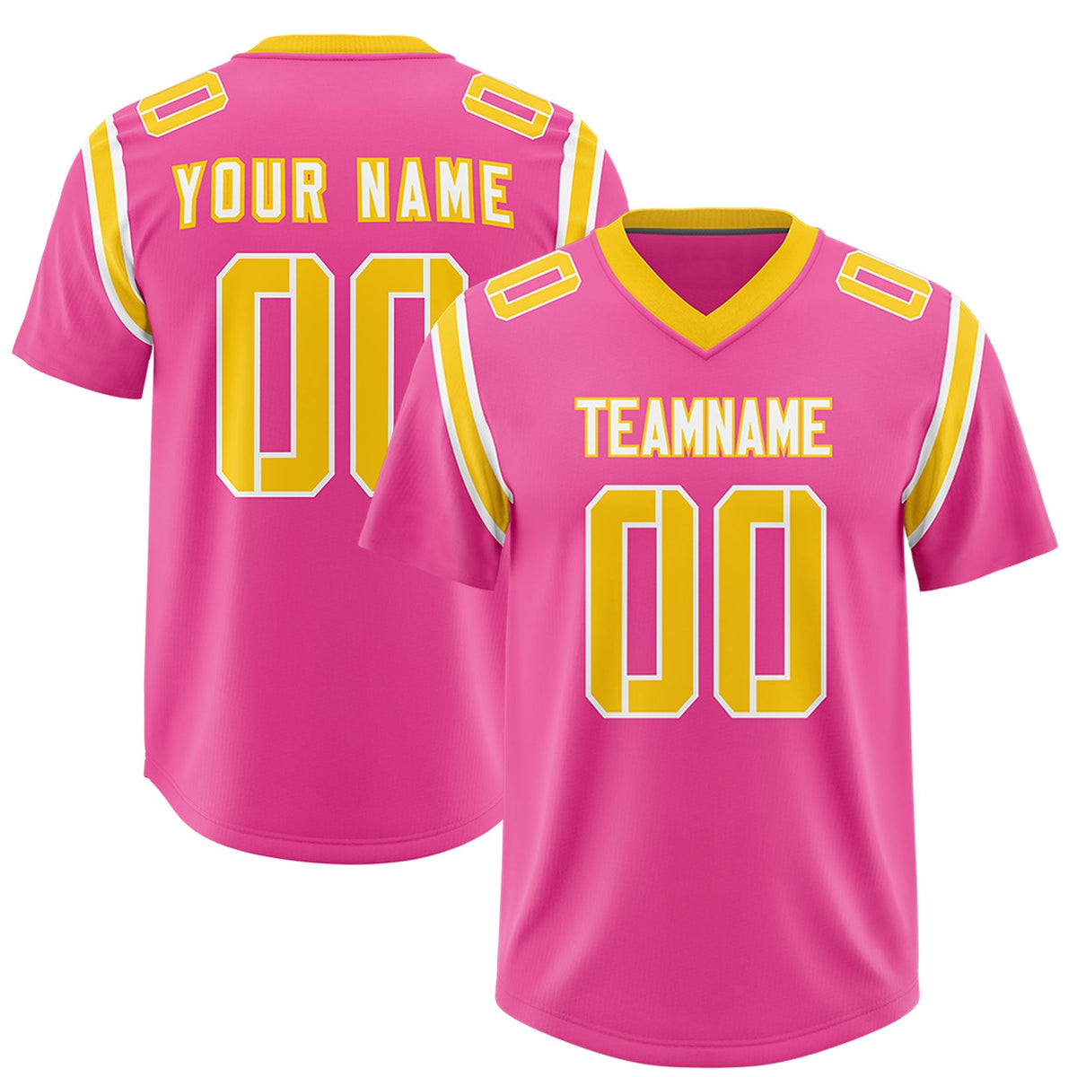 Custom Pink Personalized Shoulder Cut Two-Tone Authentic American Football Jersey