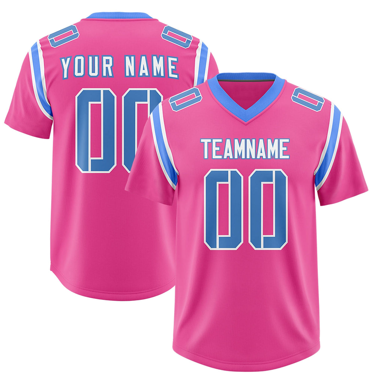 Custom Pink Personalized Shoulder Cut Two-Tone Authentic American Football Jersey