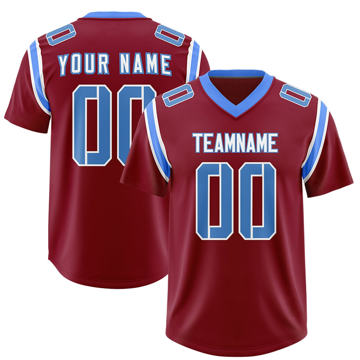 Custom Crimson Personalized Shoulder Cut Two-Tone Authentic American Football Jersey