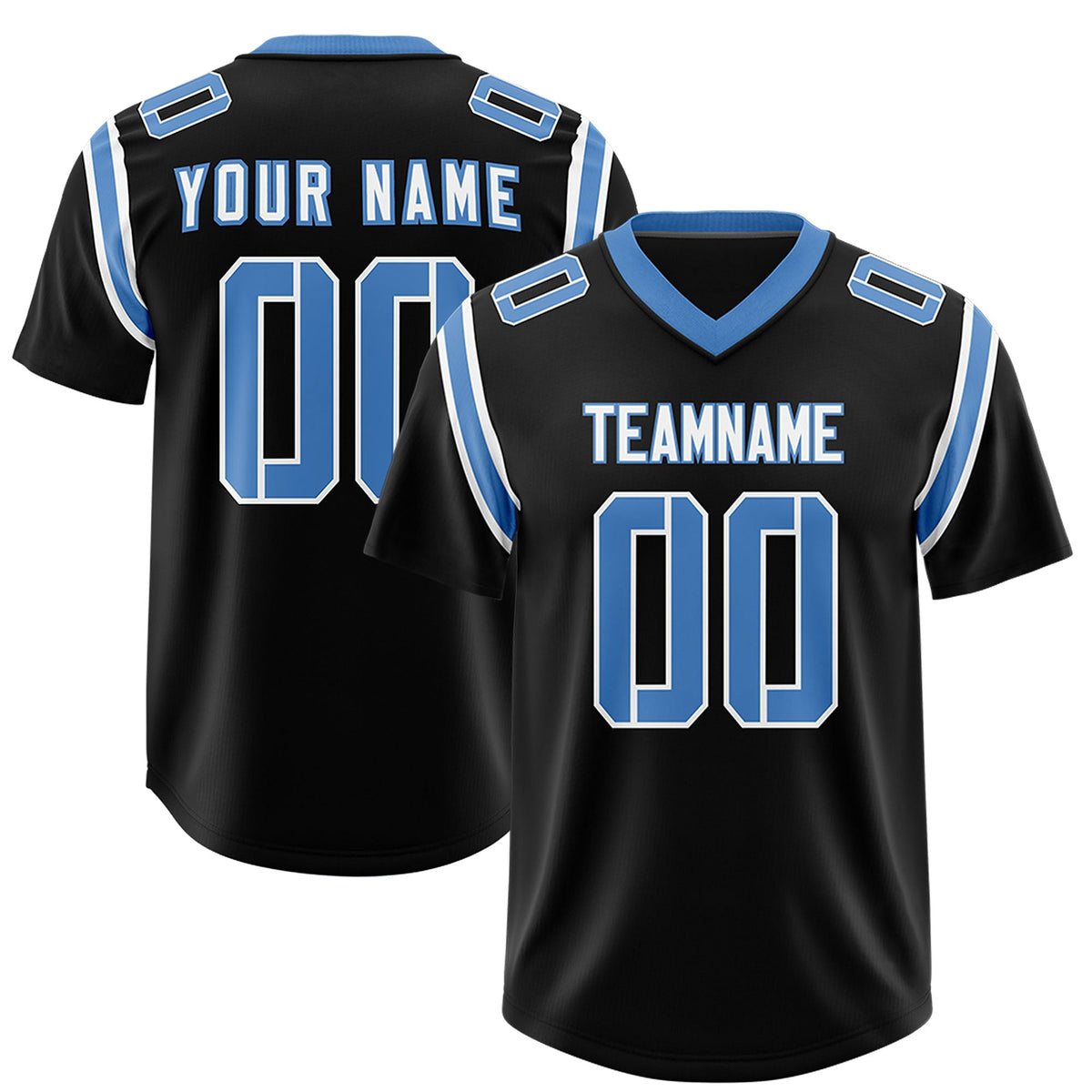 Custom Black Personalized Shoulder Cut Two-Tone Authentic American Football Jersey
