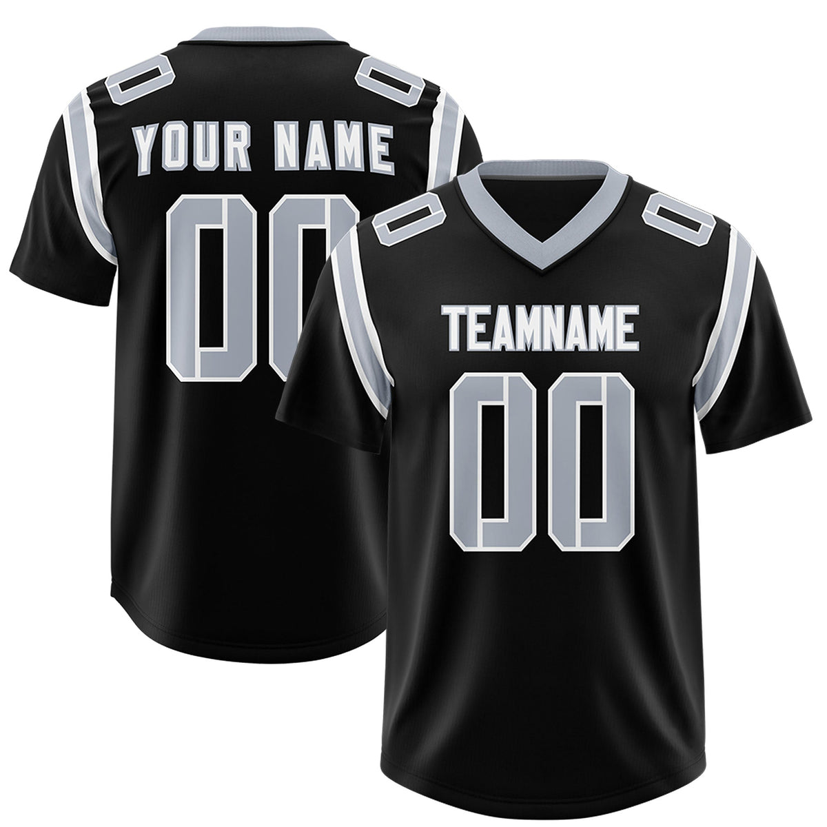 Custom Black Personalized Shoulder Cut Two-Tone Authentic American Football Jersey