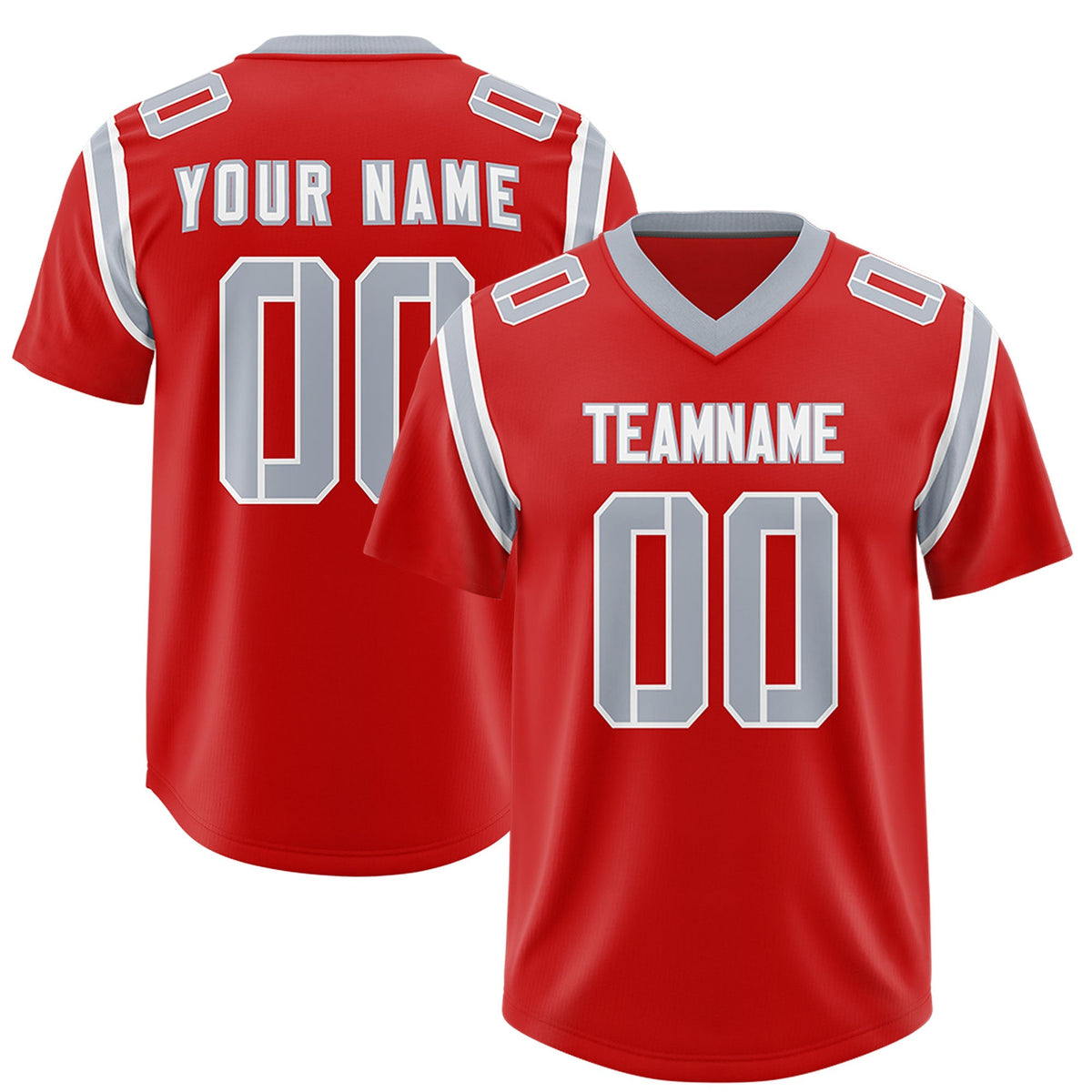 Custom Red Personalized Shoulder Cut Two-Tone Authentic American Football Jersey