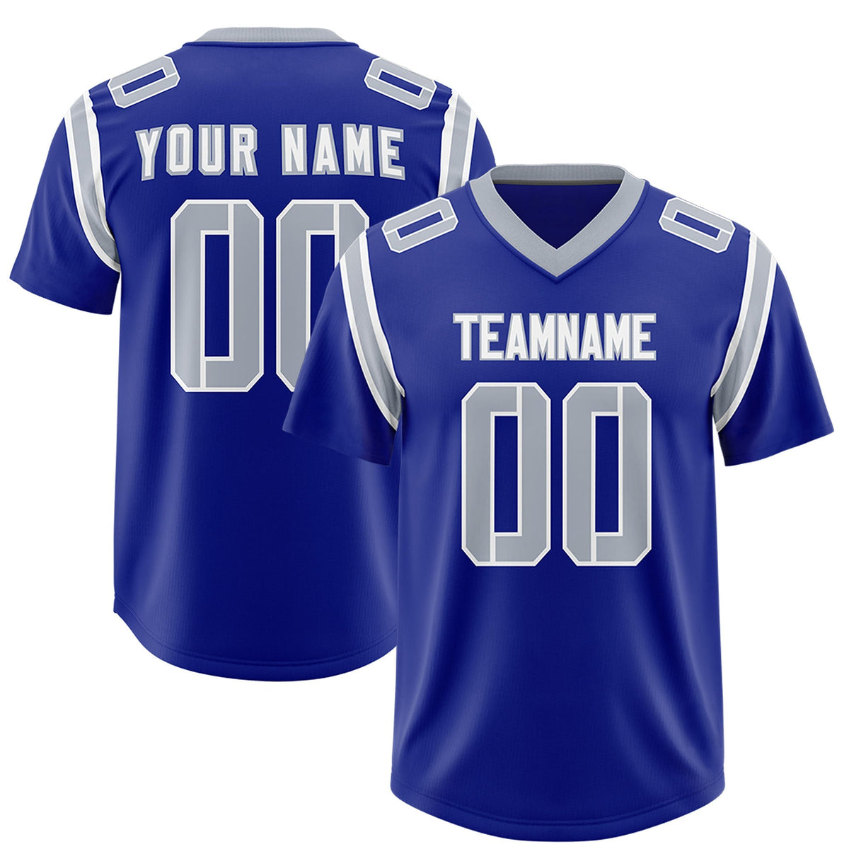 Custom Royal Personalized Shoulder Cut Two-Tone Authentic American Football Jersey