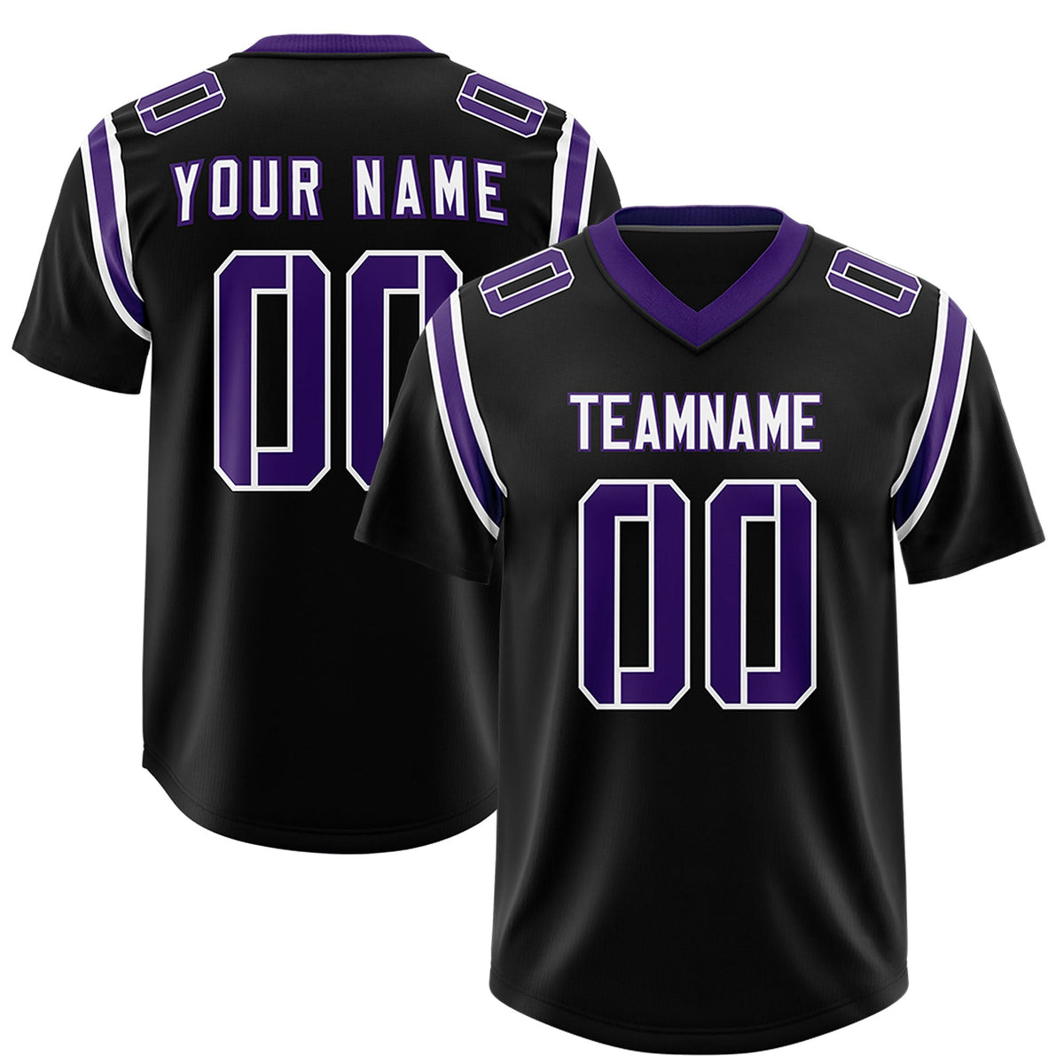 Custom Black Personalized Shoulder Cut Two-Tone Authentic American Football Jersey