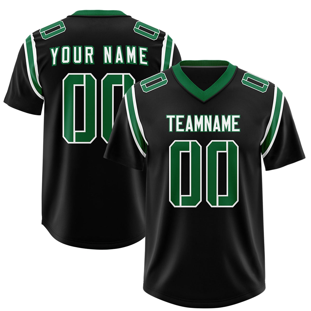 Custom Black Personalized Shoulder Cut Two-Tone Authentic American Football Jersey