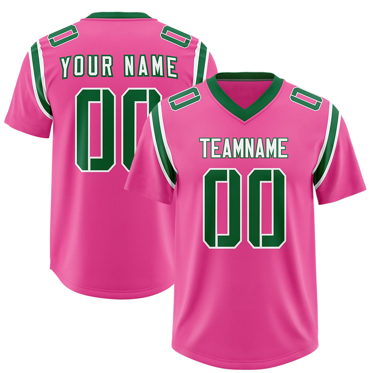 Custom Pink Personalized Shoulder Cut Two-Tone Authentic American Football Jersey