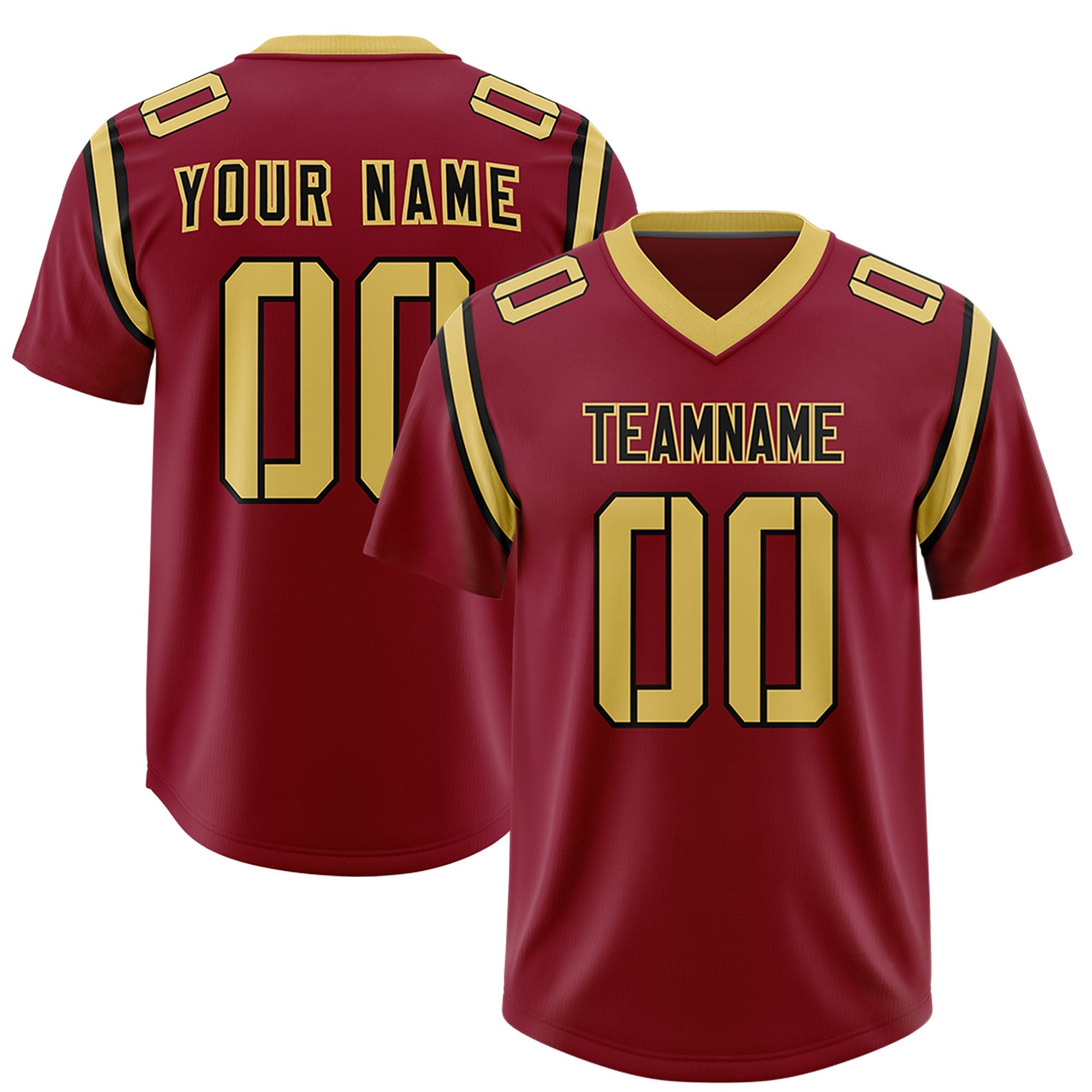 Custom Crimson Personalized Shoulder Cut Two-Tone Authentic American Football Jersey