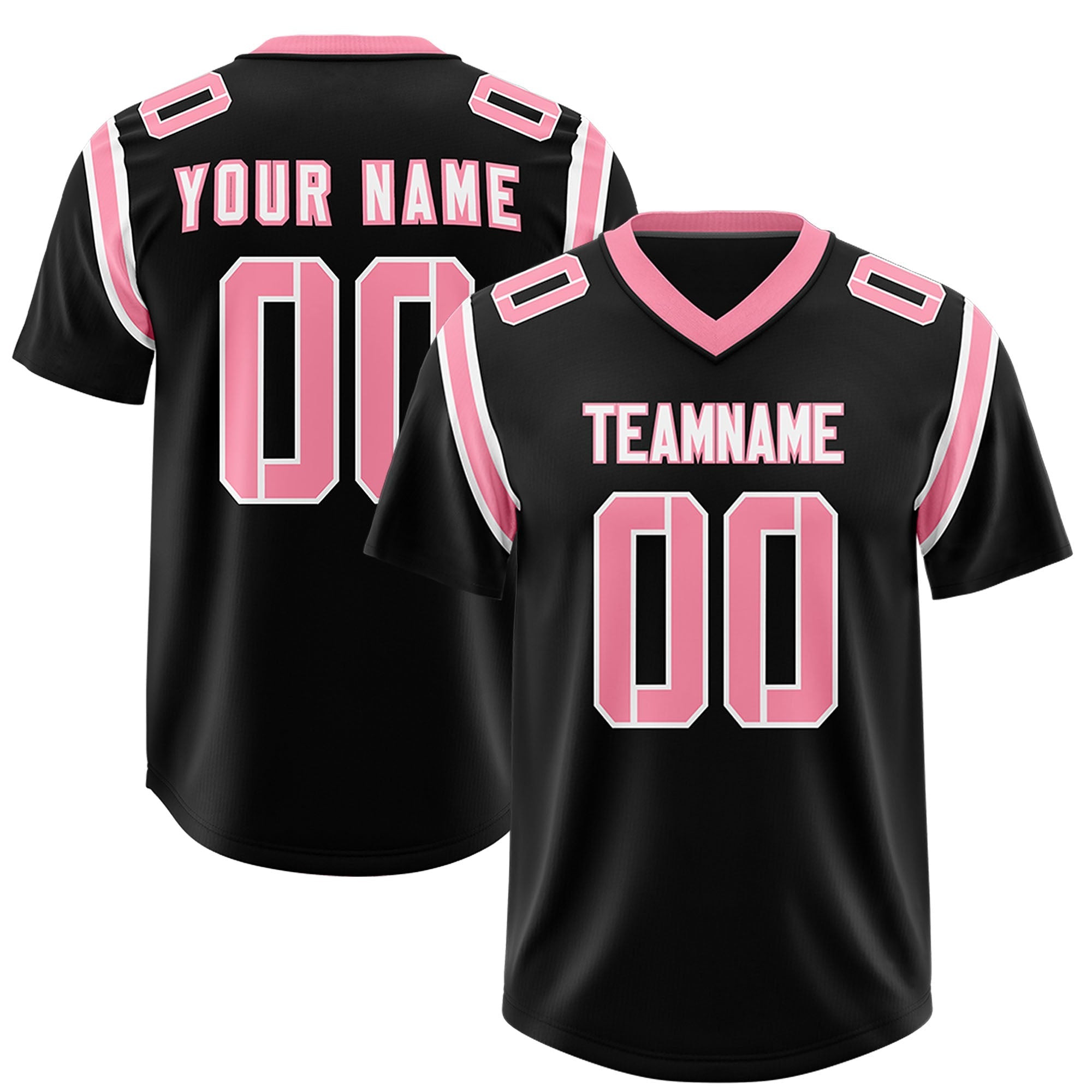 Custom Black Personalized Shoulder Cut Two-Tone Authentic American Football Jersey
