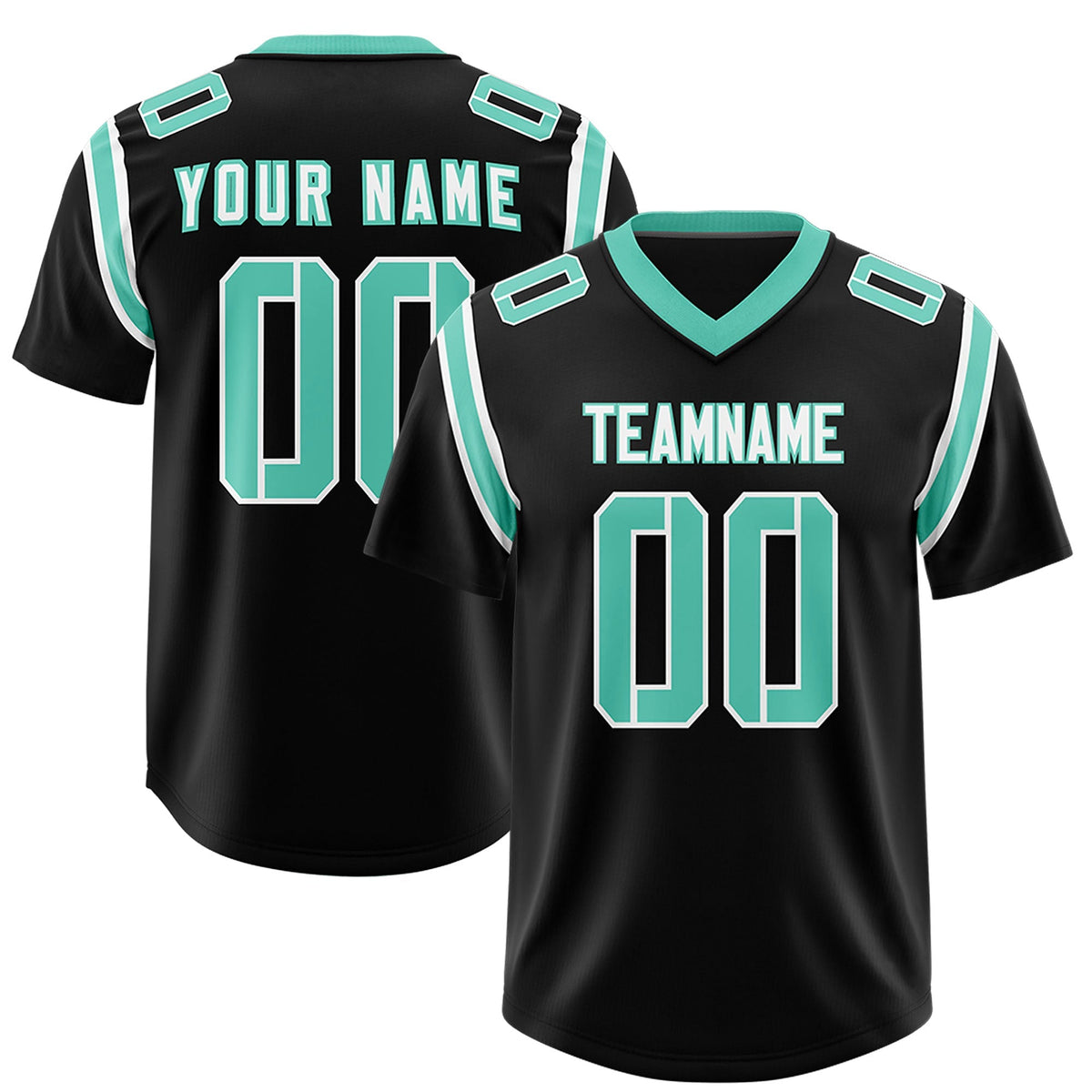 Custom Black Personalized Shoulder Cut Two-Tone Authentic American Football Jersey