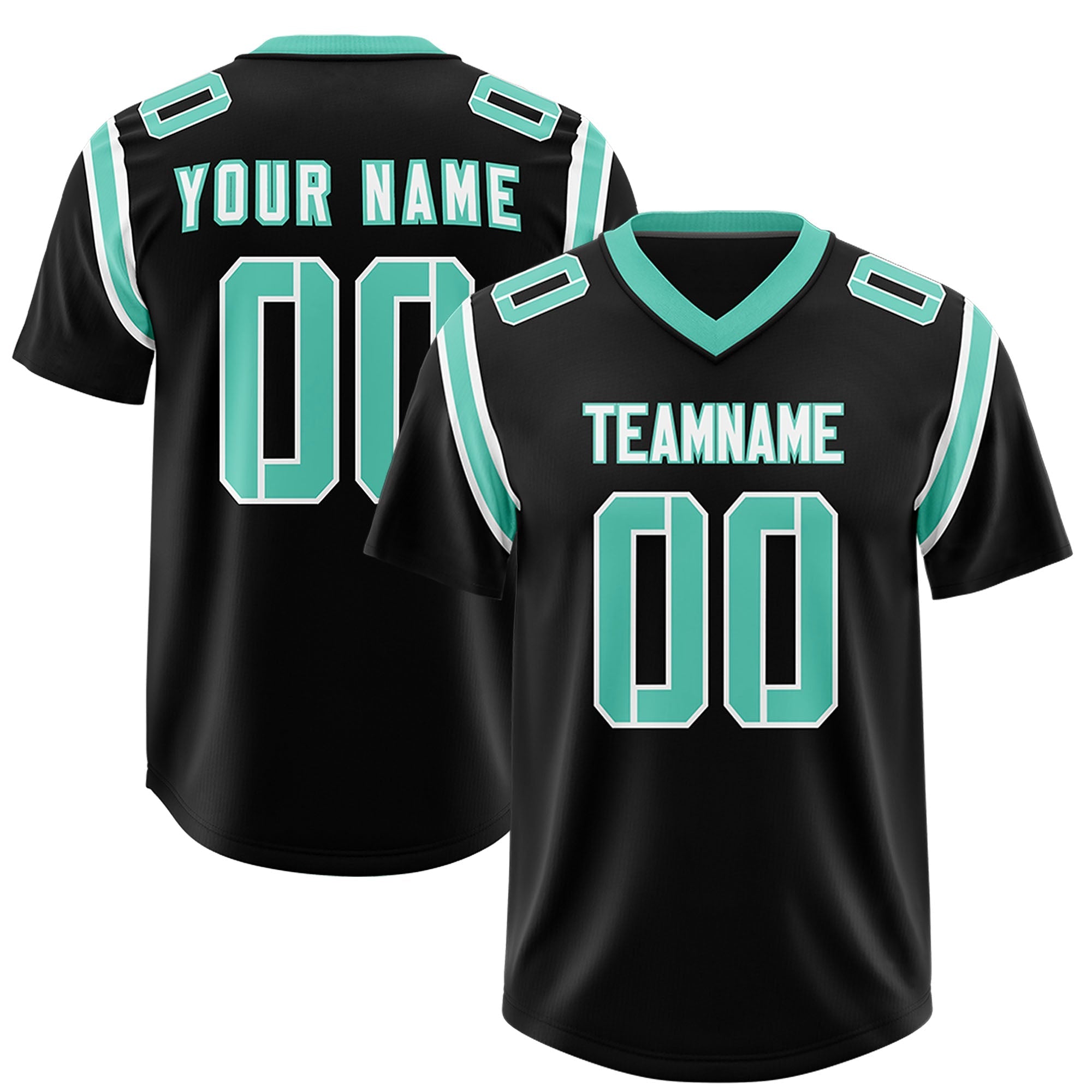 Custom Black Personalized Shoulder Cut Two-Tone Authentic American Football Jersey