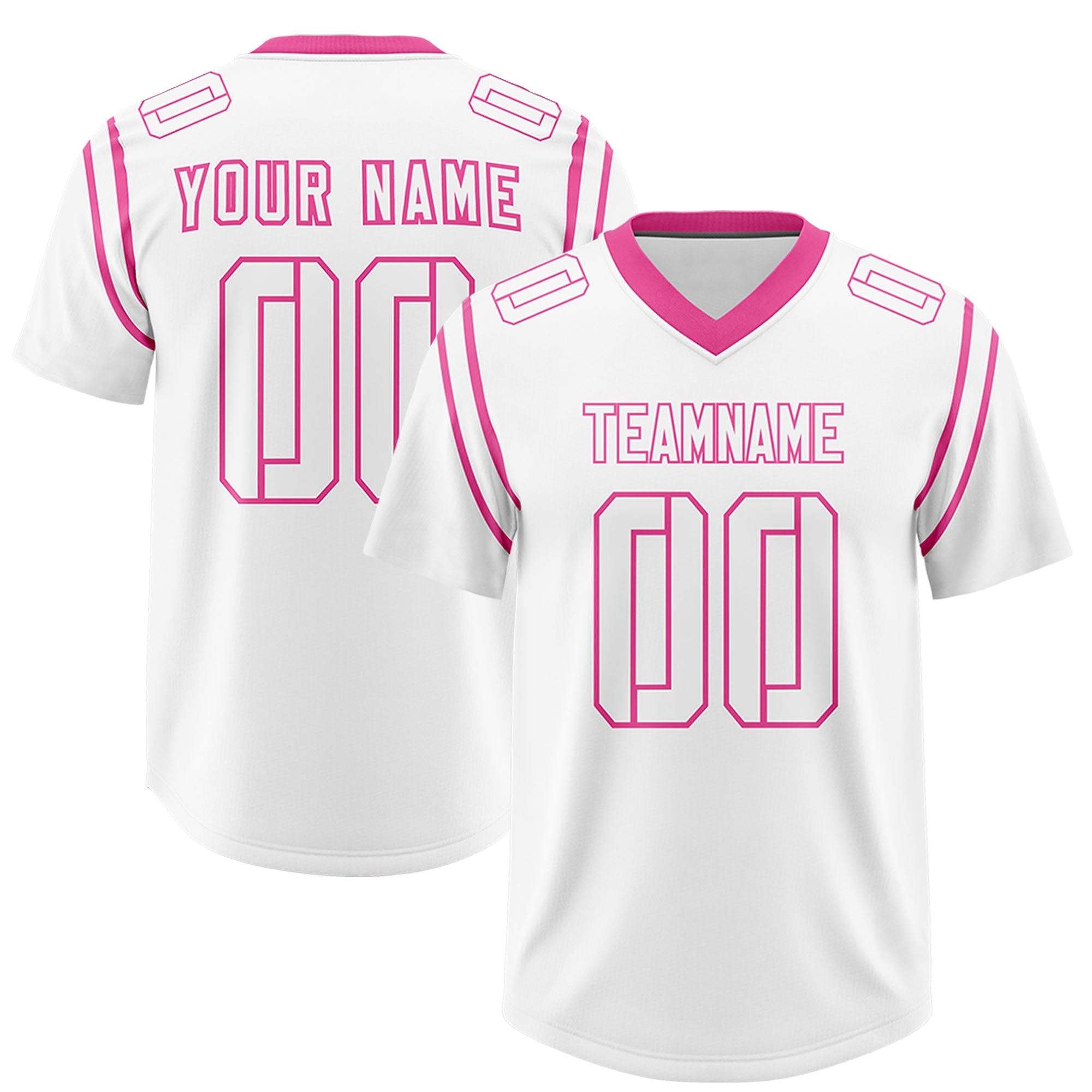 Custom White Personalized Shoulder Cut Two-Tone Authentic American Football Jersey
