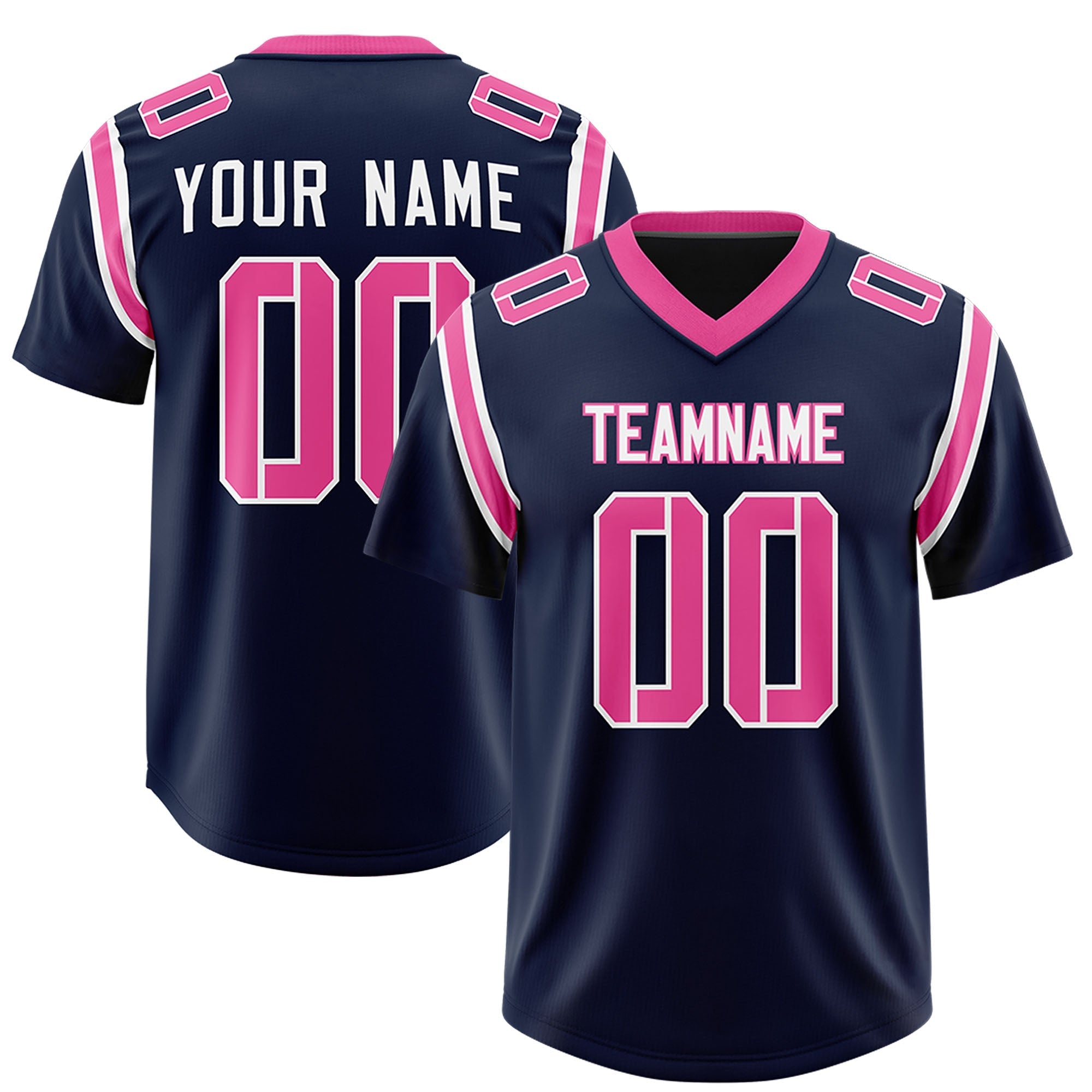 Custom Navy Personalized Shoulder Cut Two-Tone Authentic American Football Jersey