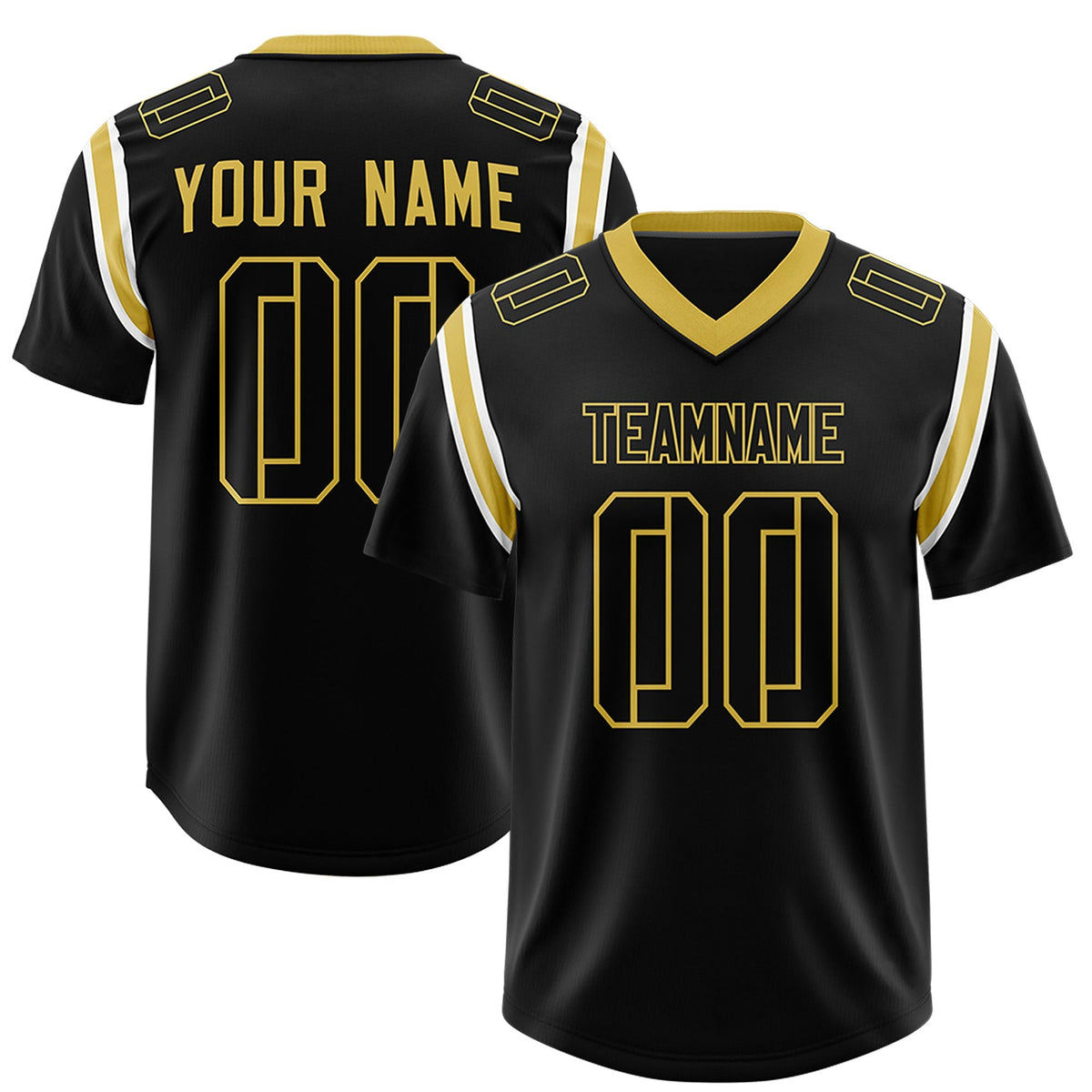 Custom Black Personalized Shoulder Cut Two-Tone Authentic American Football Jersey