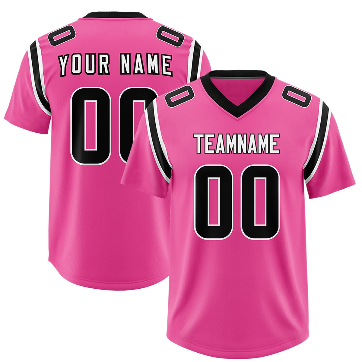 Custom Pink Personalized Shoulder Cut Two-Tone Authentic American Football Jersey