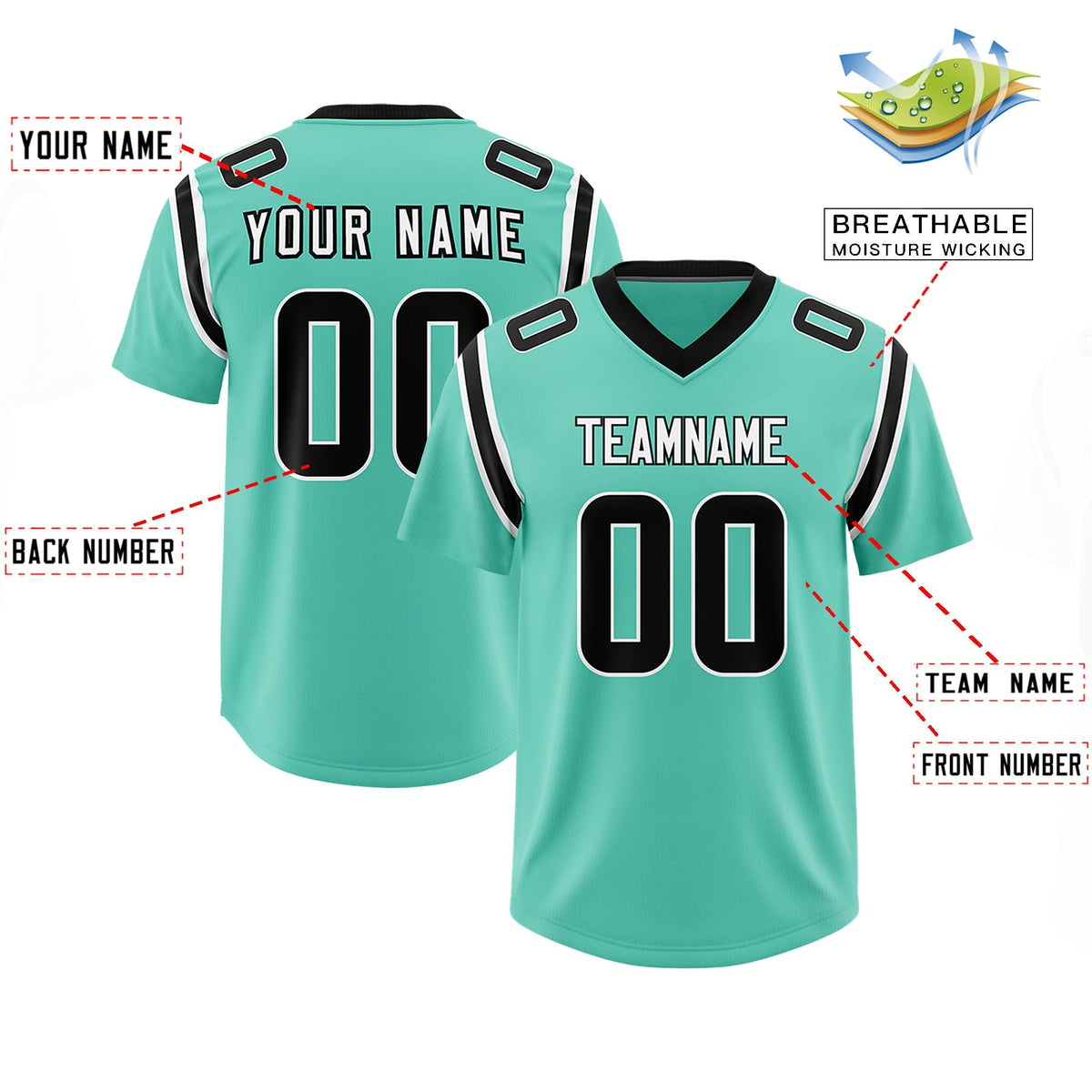 Custom Bright Green Personalized Shoulder Cut Two-Tone Authentic American Football Jersey