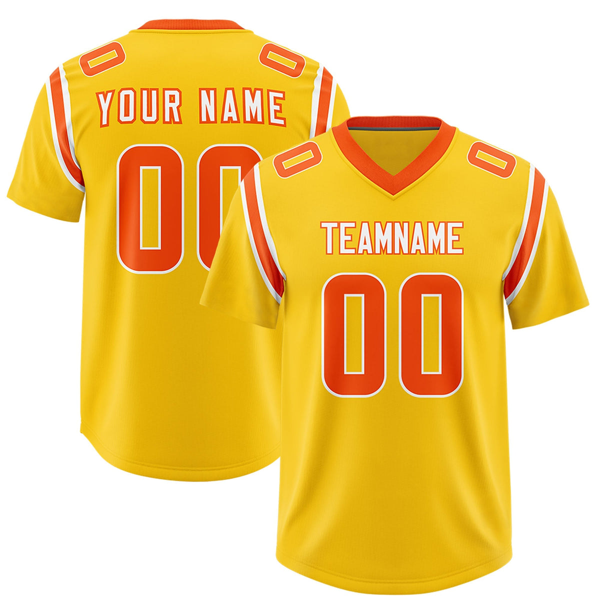 Custom Gold Personalized Shoulder Cut Two-Tone Authentic American Football Jersey