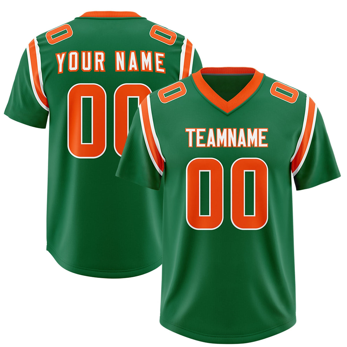 Custom Kelly Green Personalized Shoulder Cut Two-Tone Authentic American Football Jersey