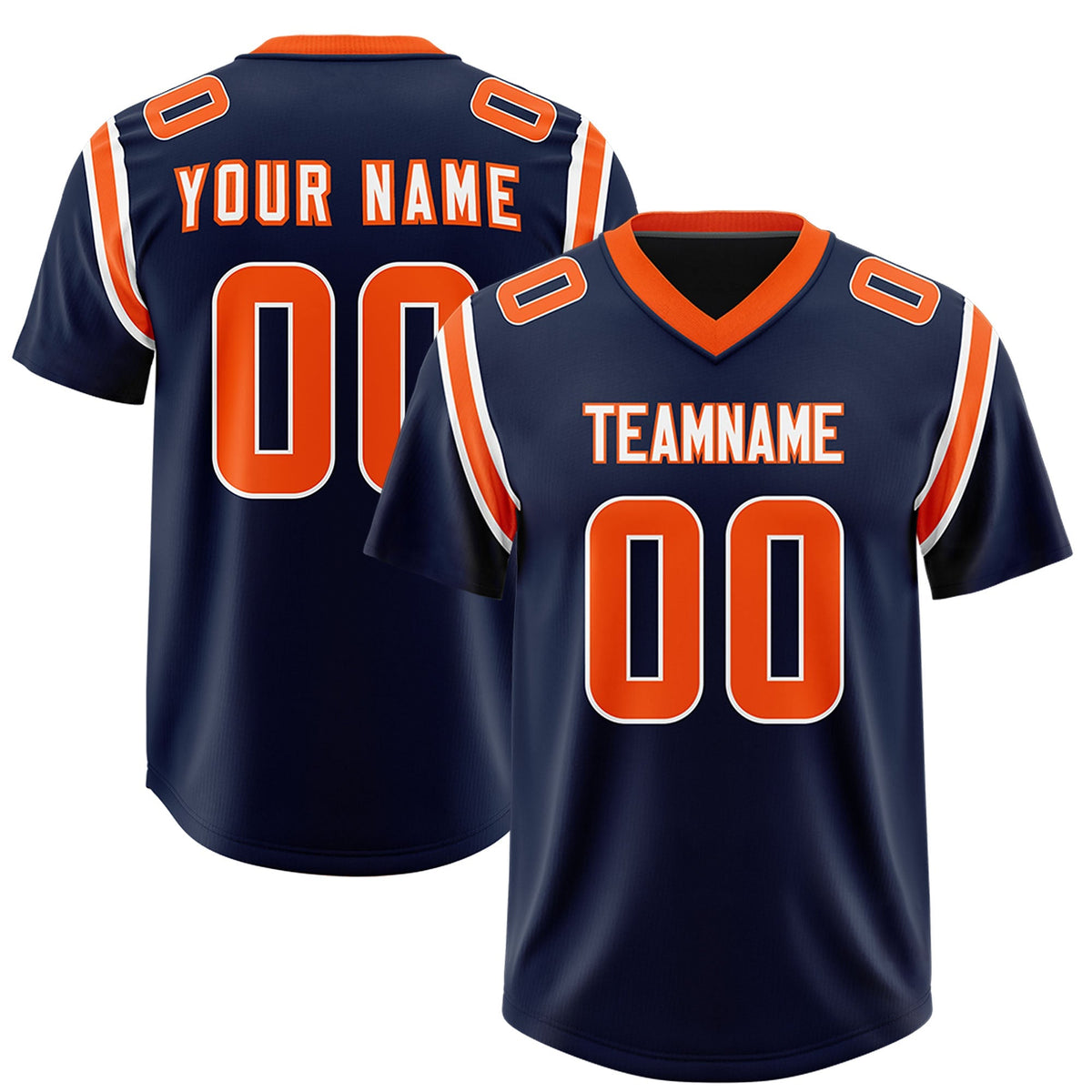 Custom Navy Personalized Shoulder Cut Two-Tone Authentic American Football Jersey