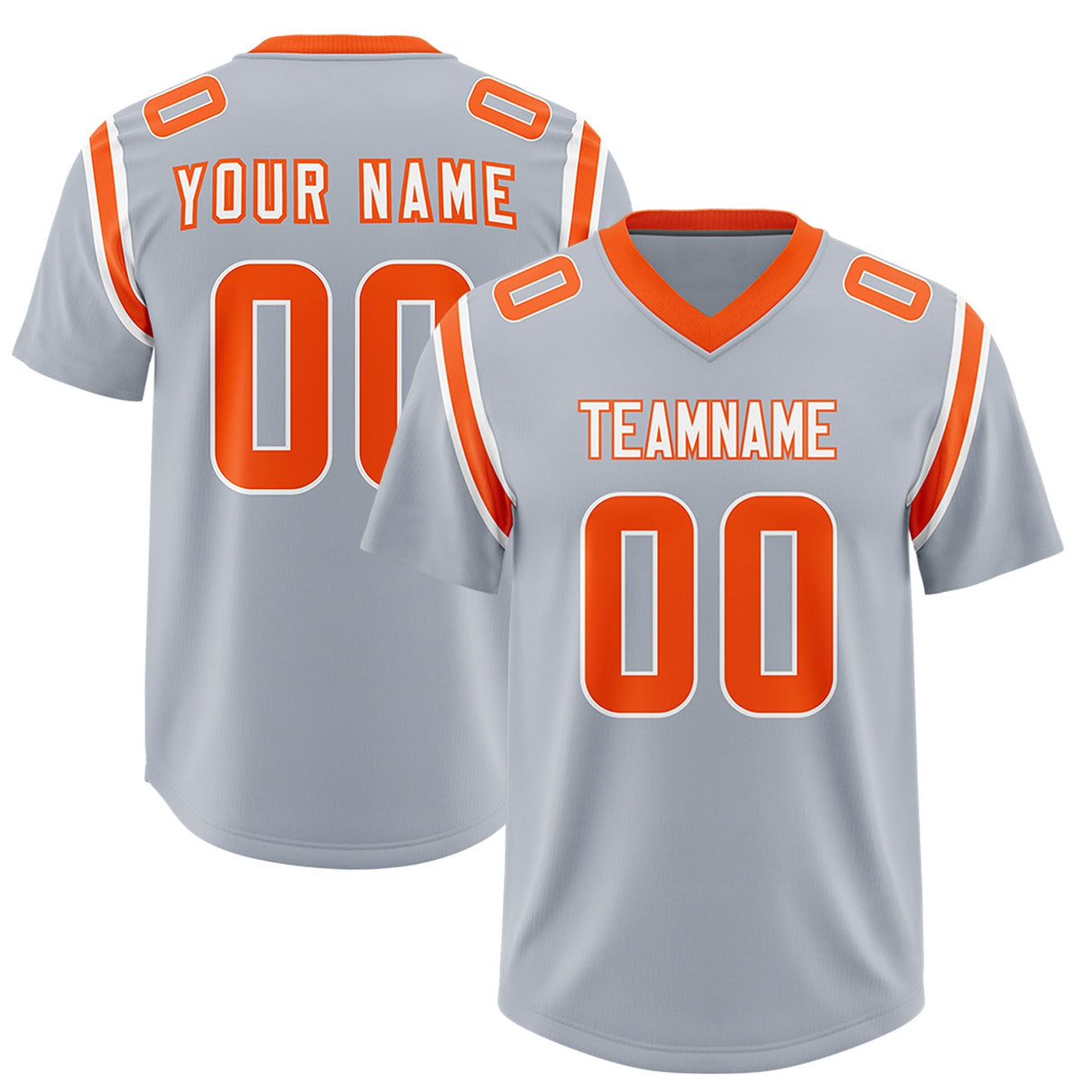 Custom Silver Personalized Shoulder Cut Two-Tone Authentic American Football Jersey