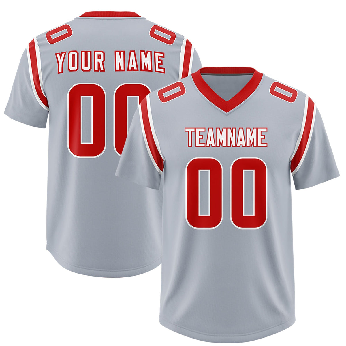 Custom Silver Personalized Shoulder Cut Two-Tone Authentic American Football Jersey