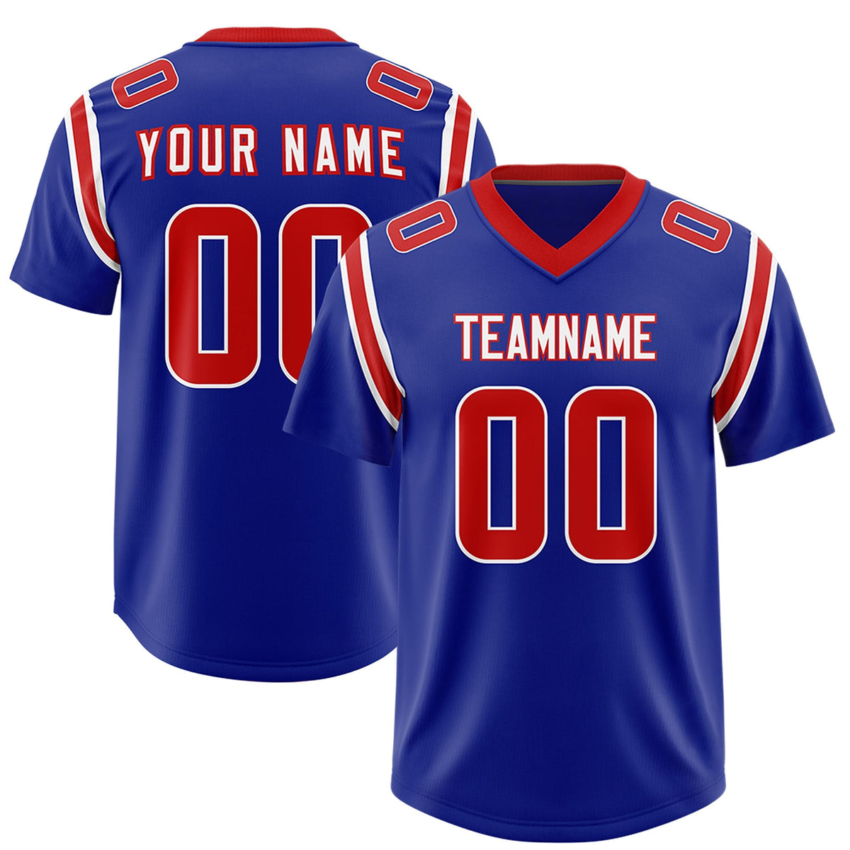 Custom Royal Personalized Shoulder Cut Two-Tone Authentic American Football Jersey