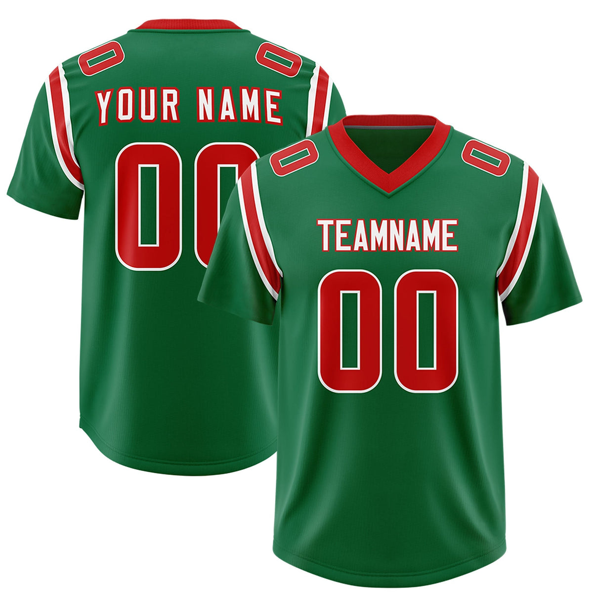 Custom Kelly Green Personalized Shoulder Cut Two-Tone Authentic American Football Jersey