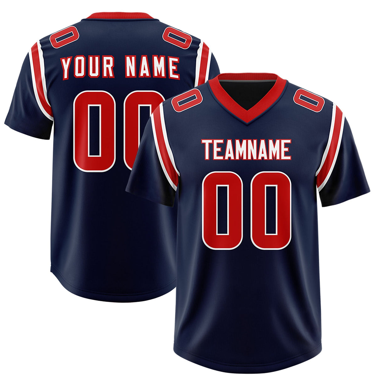 Custom Navy Personalized Shoulder Cut Two-Tone Authentic American Football Jersey