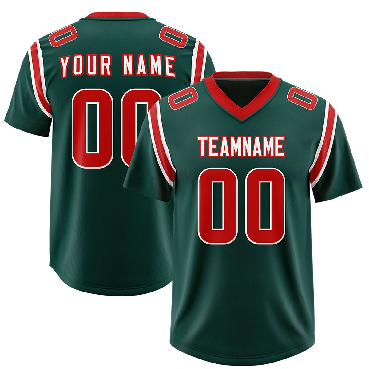 Custom Midnight Green Personalized Shoulder Cut Two-Tone Authentic American Football Jersey
