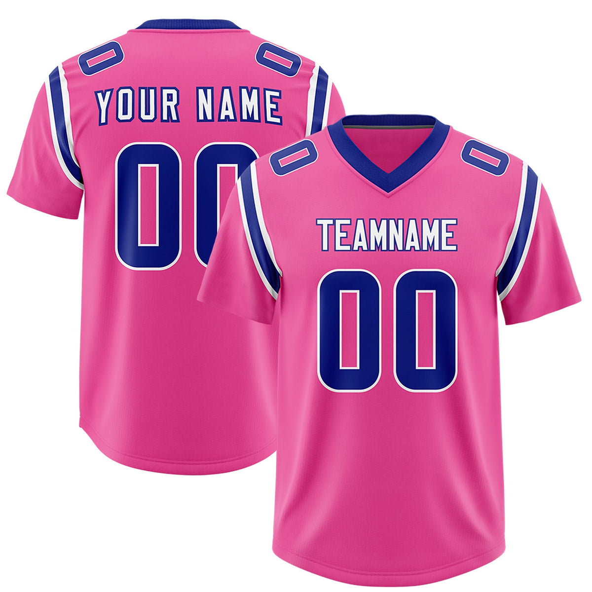 Custom Pink Personalized Shoulder Cut Two-Tone Authentic American Football Jersey