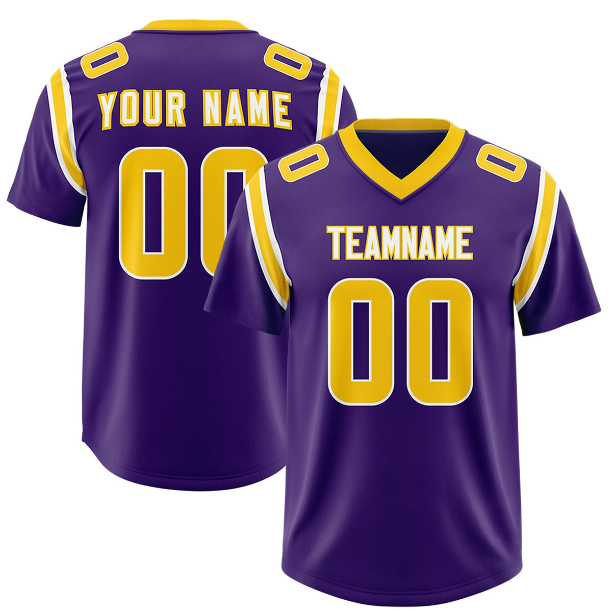 Custom Purple Personalized Shoulder Cut Two-Tone Authentic American Football Jersey