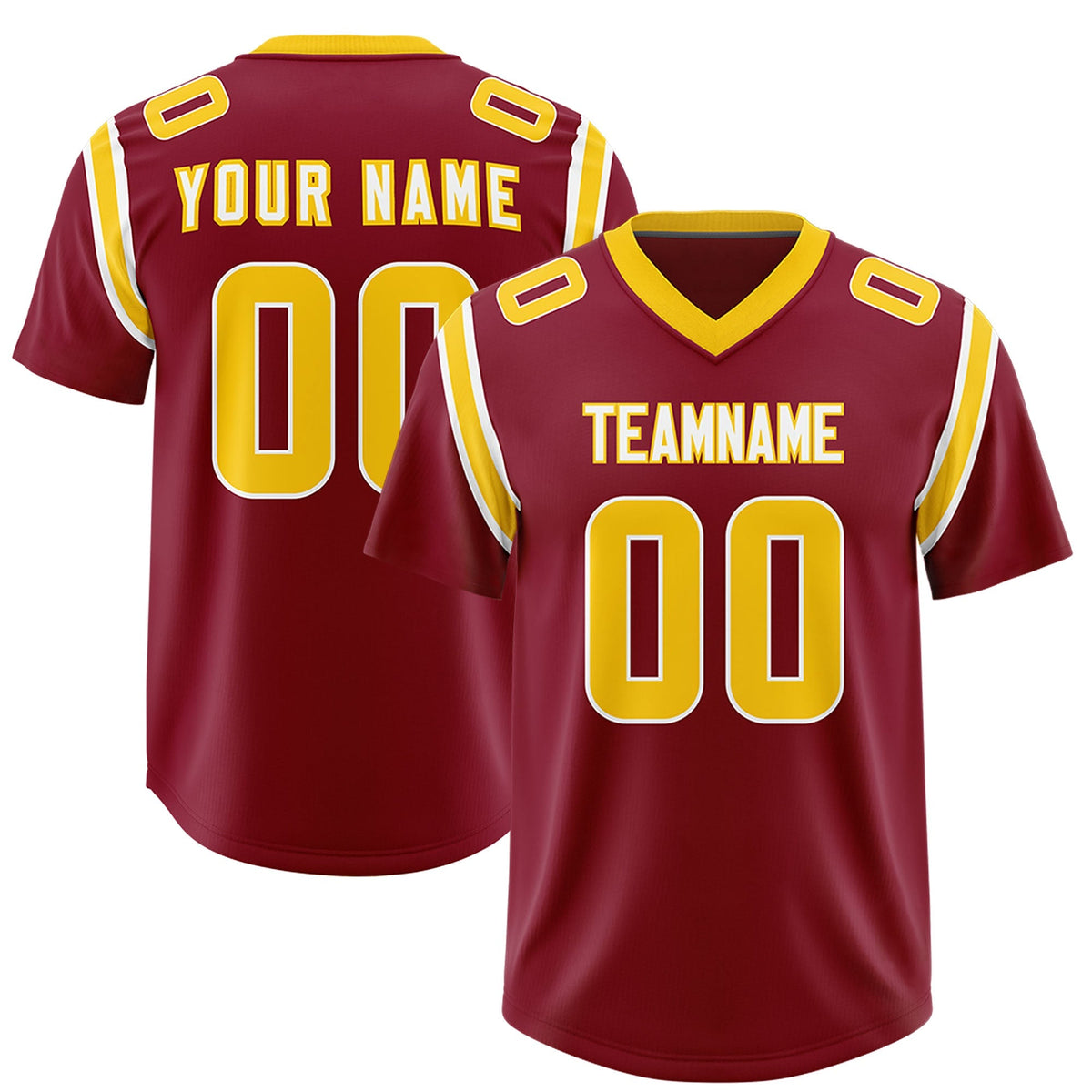 Custom Crimson Personalized Shoulder Cut Two-Tone Authentic American Football Jersey