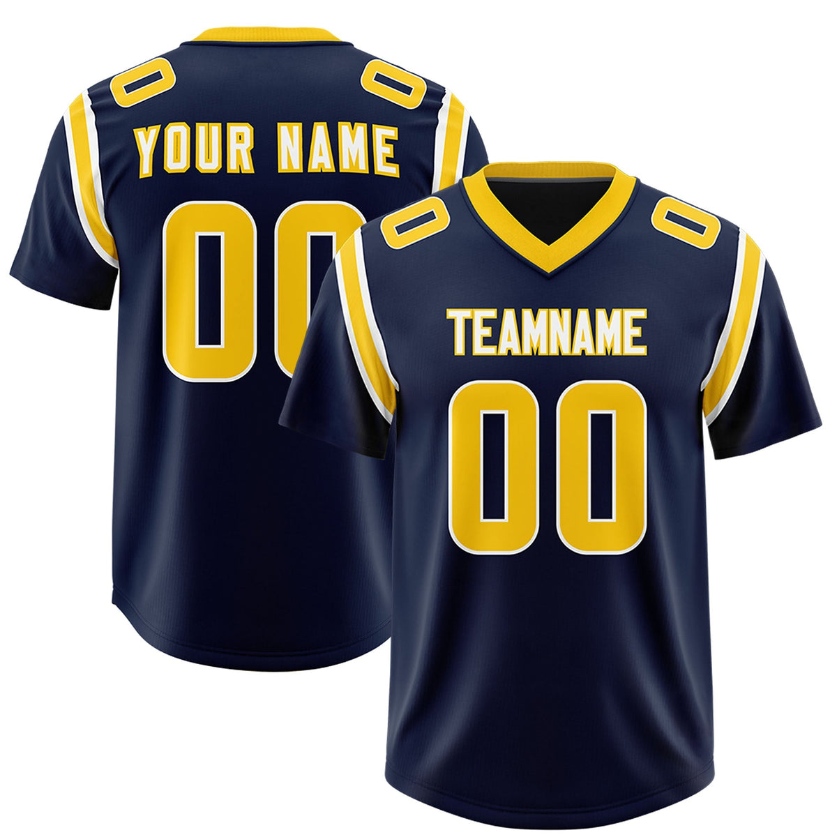 Custom Navy Personalized Shoulder Cut Two-Tone Authentic American Football Jersey