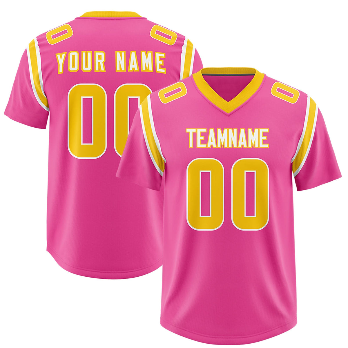 Custom Pink Personalized Shoulder Cut Two-Tone Authentic American Football Jersey