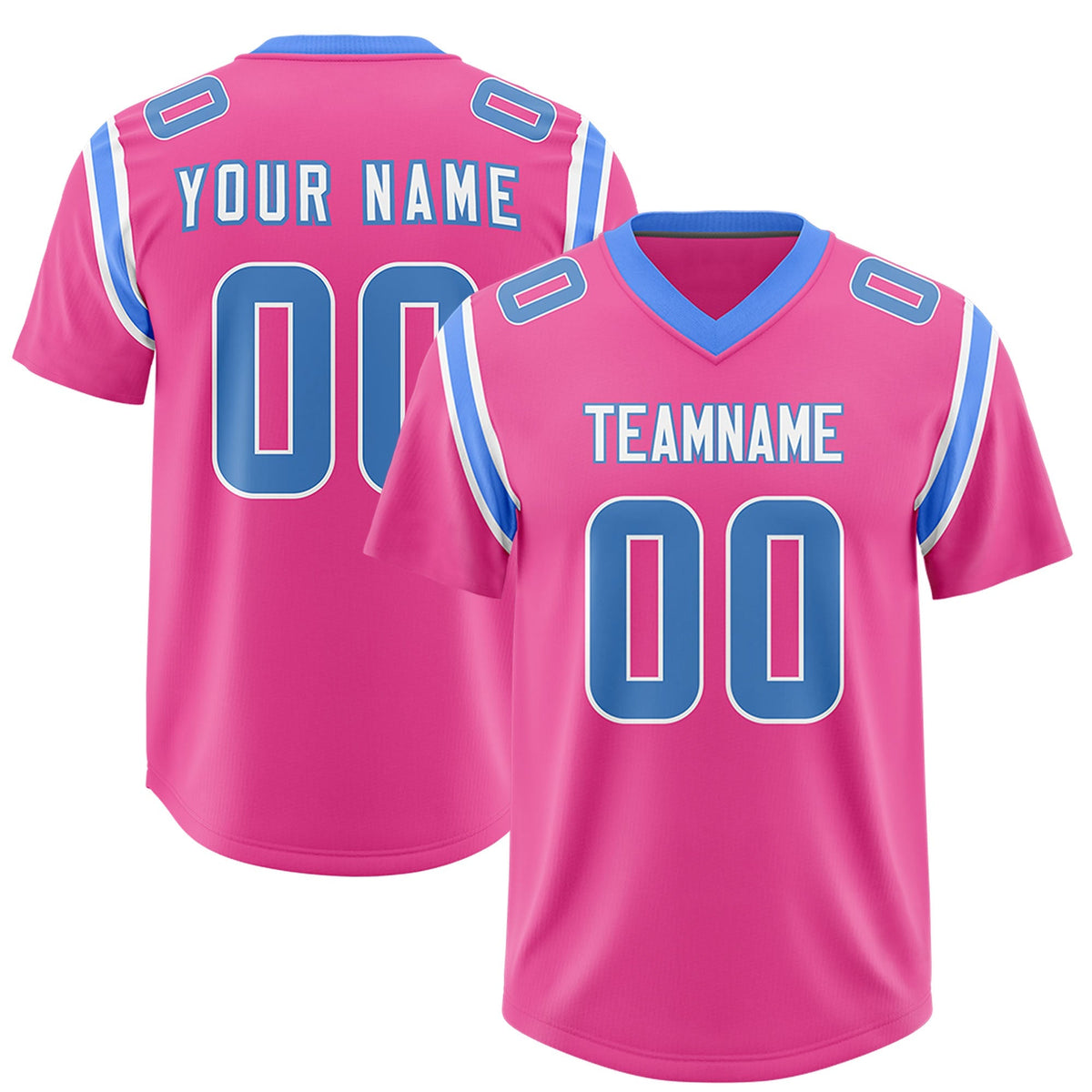 Custom Pink Personalized Shoulder Cut Two-Tone Authentic American Football Jersey