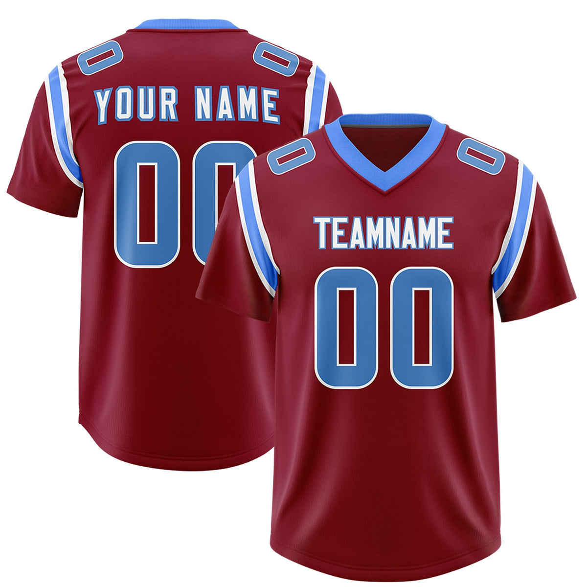 Custom Crimson Personalized Shoulder Cut Two-Tone Authentic American Football Jersey