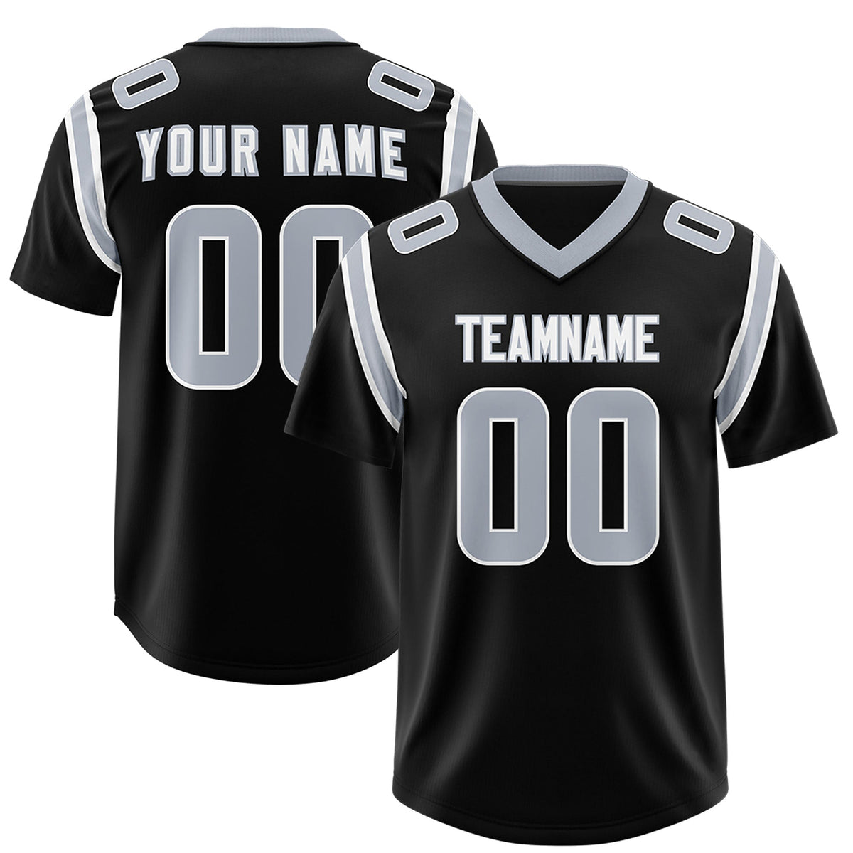 Custom Black Personalized Shoulder Cut Two-Tone Authentic American Football Jersey