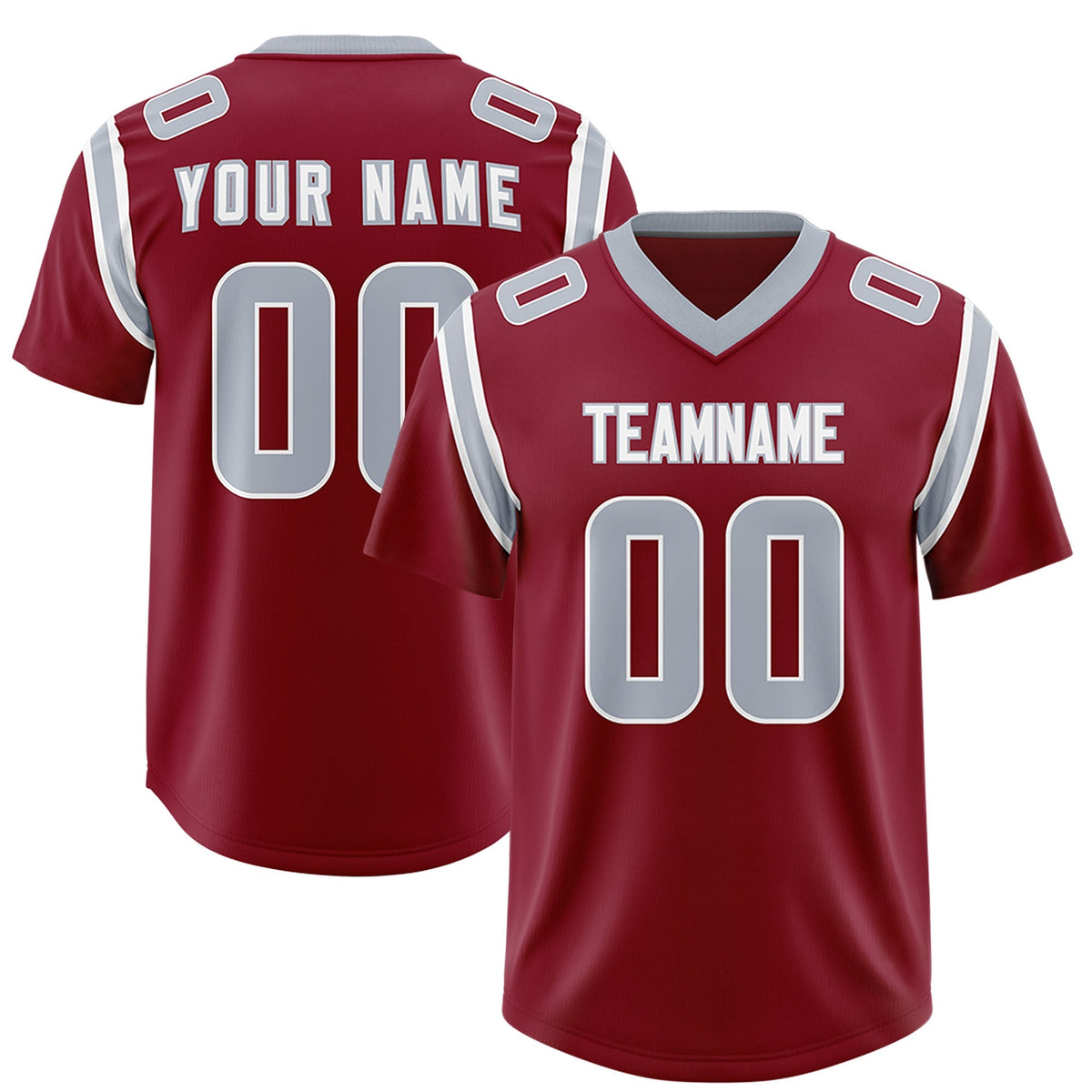 Custom Crimson Personalized Shoulder Cut Two-Tone Authentic American Football Jersey