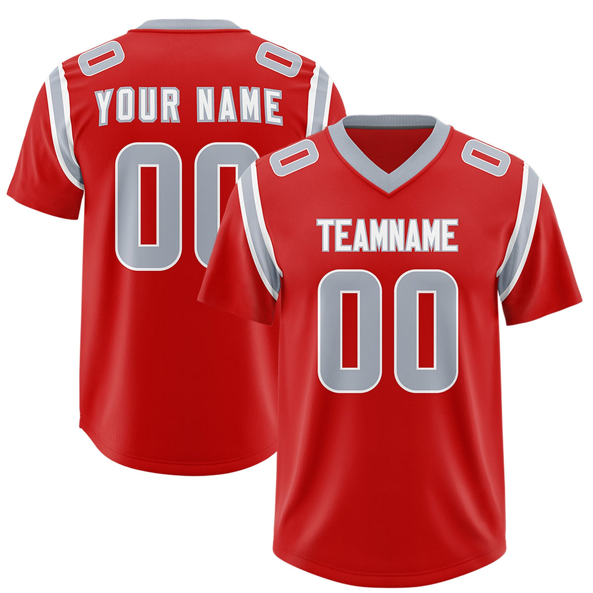 Custom Red Personalized Shoulder Cut Two-Tone Authentic American Football Jersey