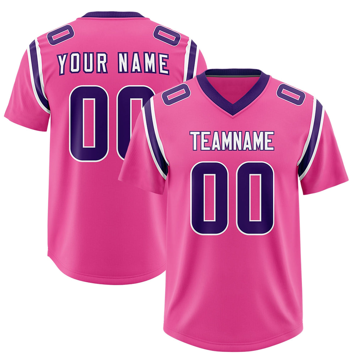Custom Pink Personalized Shoulder Cut Two-Tone Authentic American Football Jersey