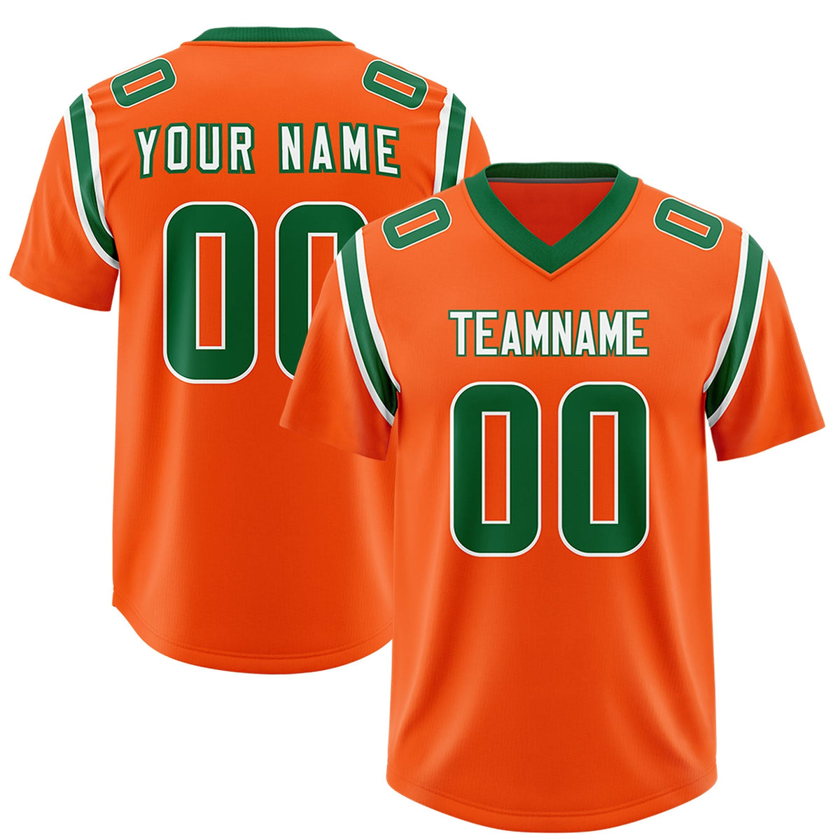 Custom Orange Personalized Shoulder Cut Two-Tone Authentic American Football Jersey