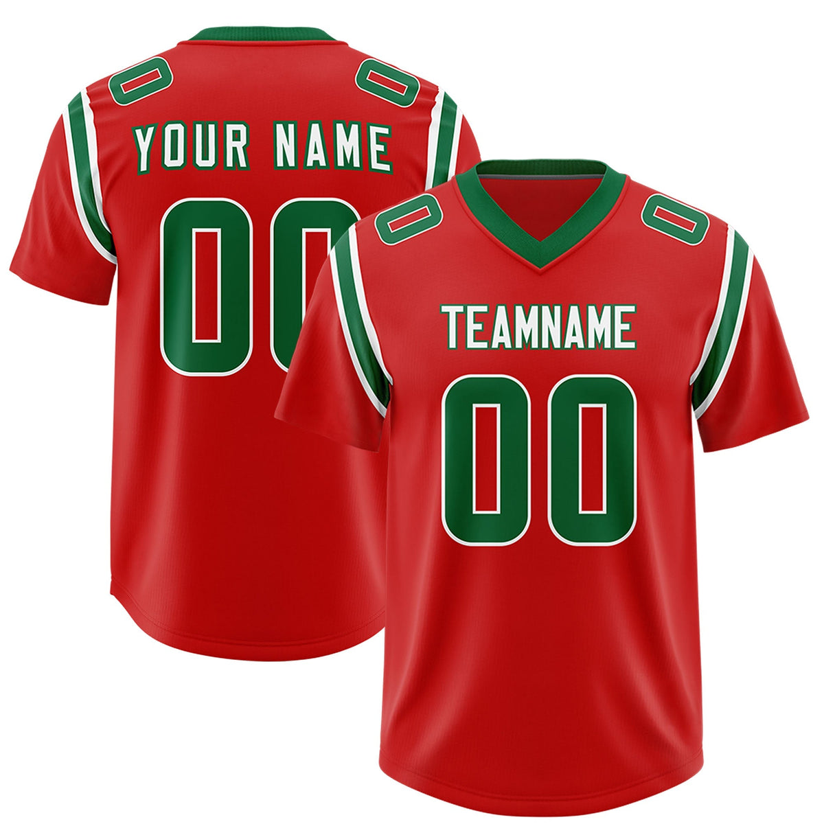 Custom Red Personalized Shoulder Cut Two-Tone Authentic American Football Jersey