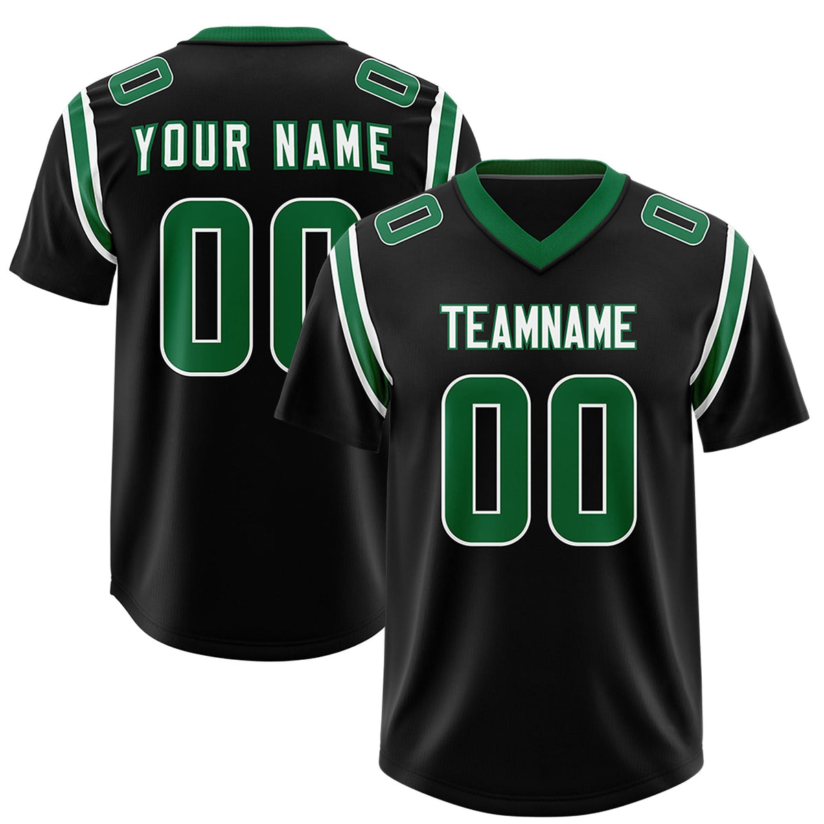 Custom Black Personalized Shoulder Cut Two-Tone Authentic American Football Jersey