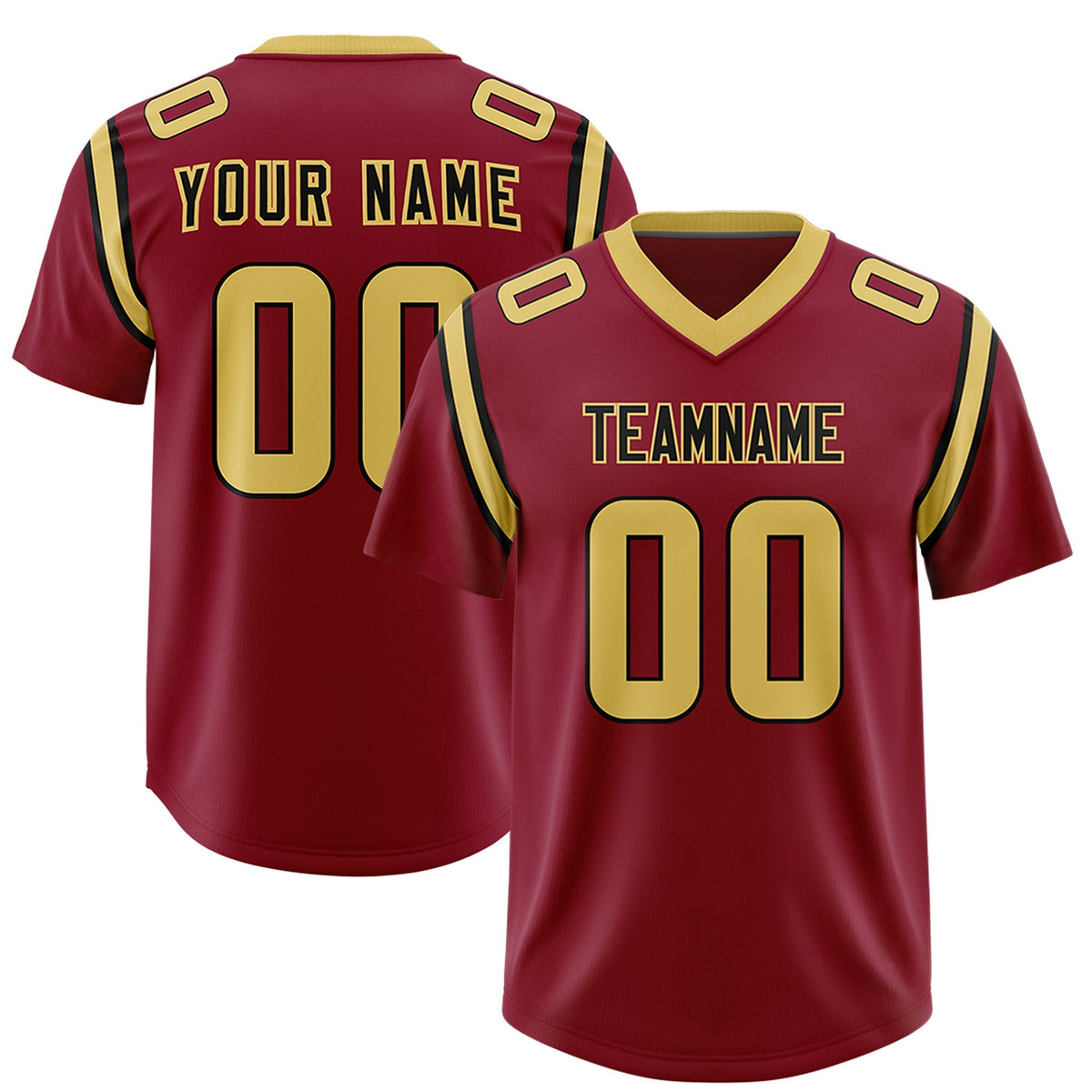 Custom Crimson Personalized Shoulder Cut Two-Tone Authentic American Football Jersey