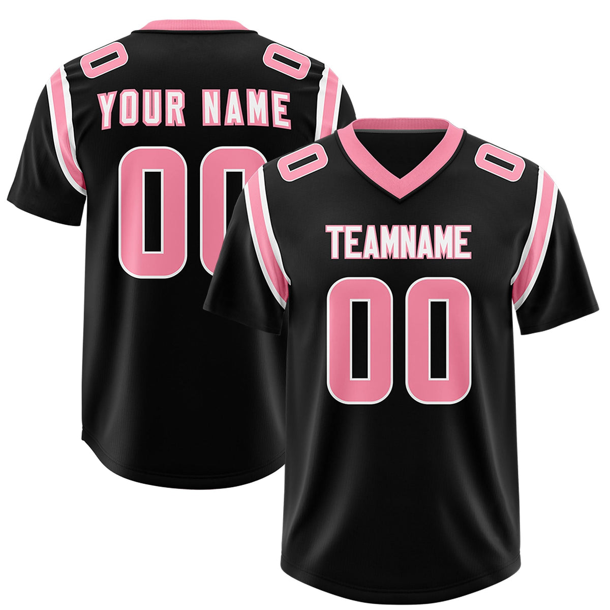 Custom Black Personalized Shoulder Cut Two-Tone Authentic American Football Jersey