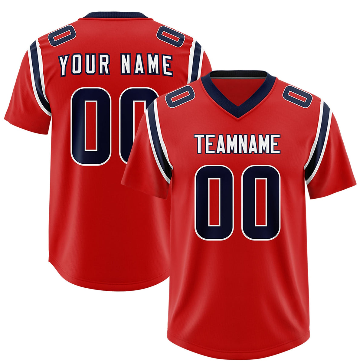 Custom Red Personalized Shoulder Cut Two-Tone Authentic American Football Jersey