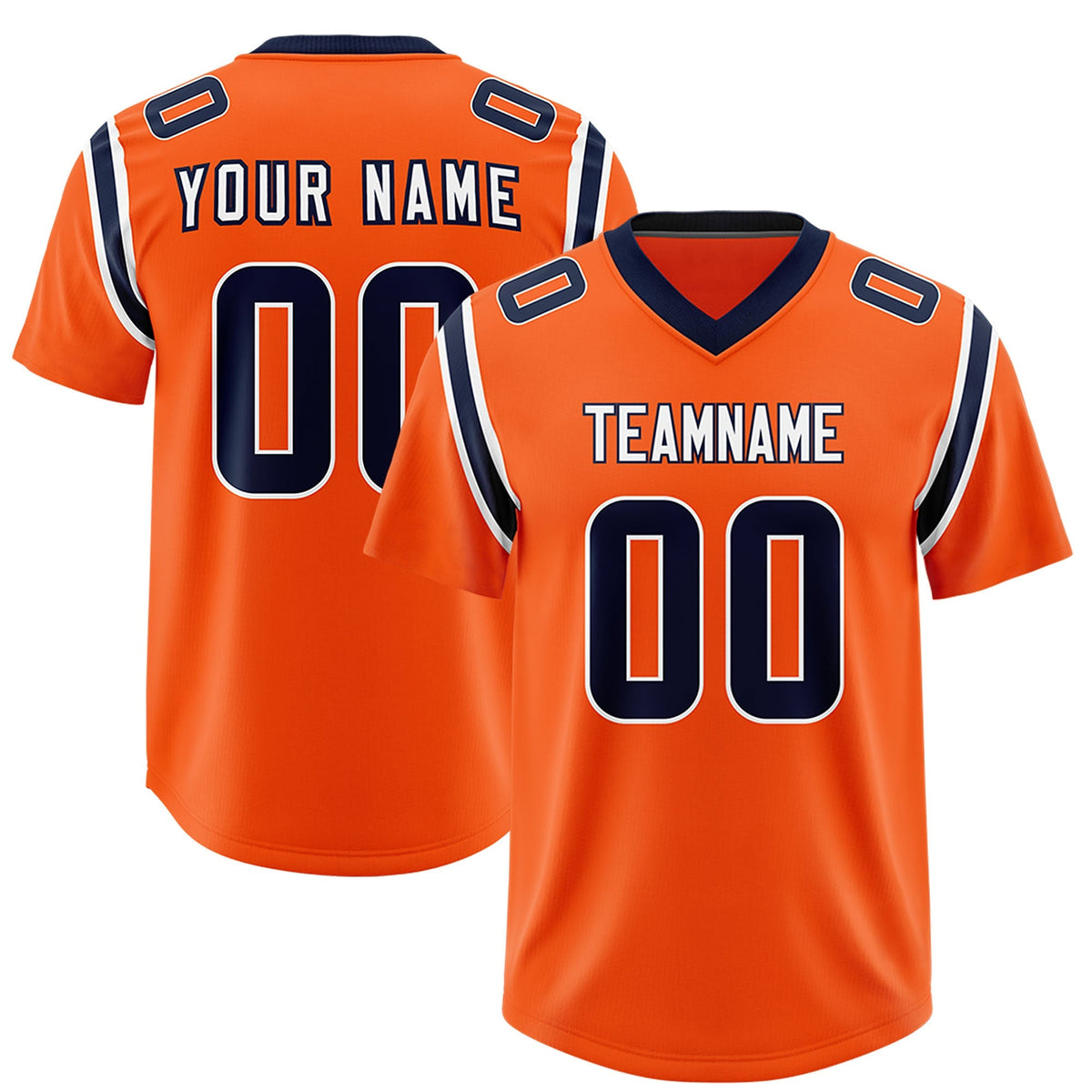 Custom Orange Personalized Shoulder Cut Two-Tone Authentic American Football Jersey