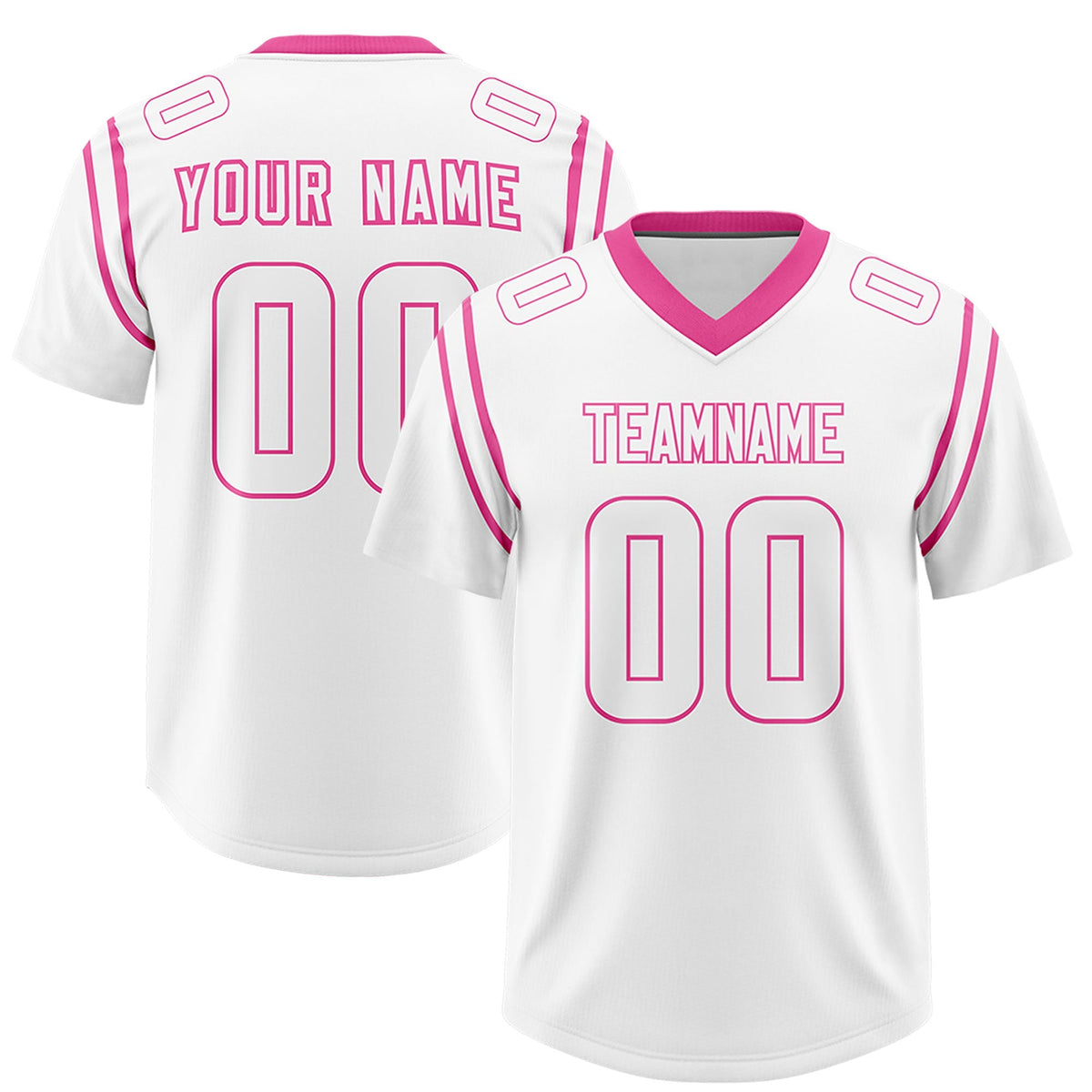 Custom White Personalized Shoulder Cut Two-Tone Authentic American Football Jersey